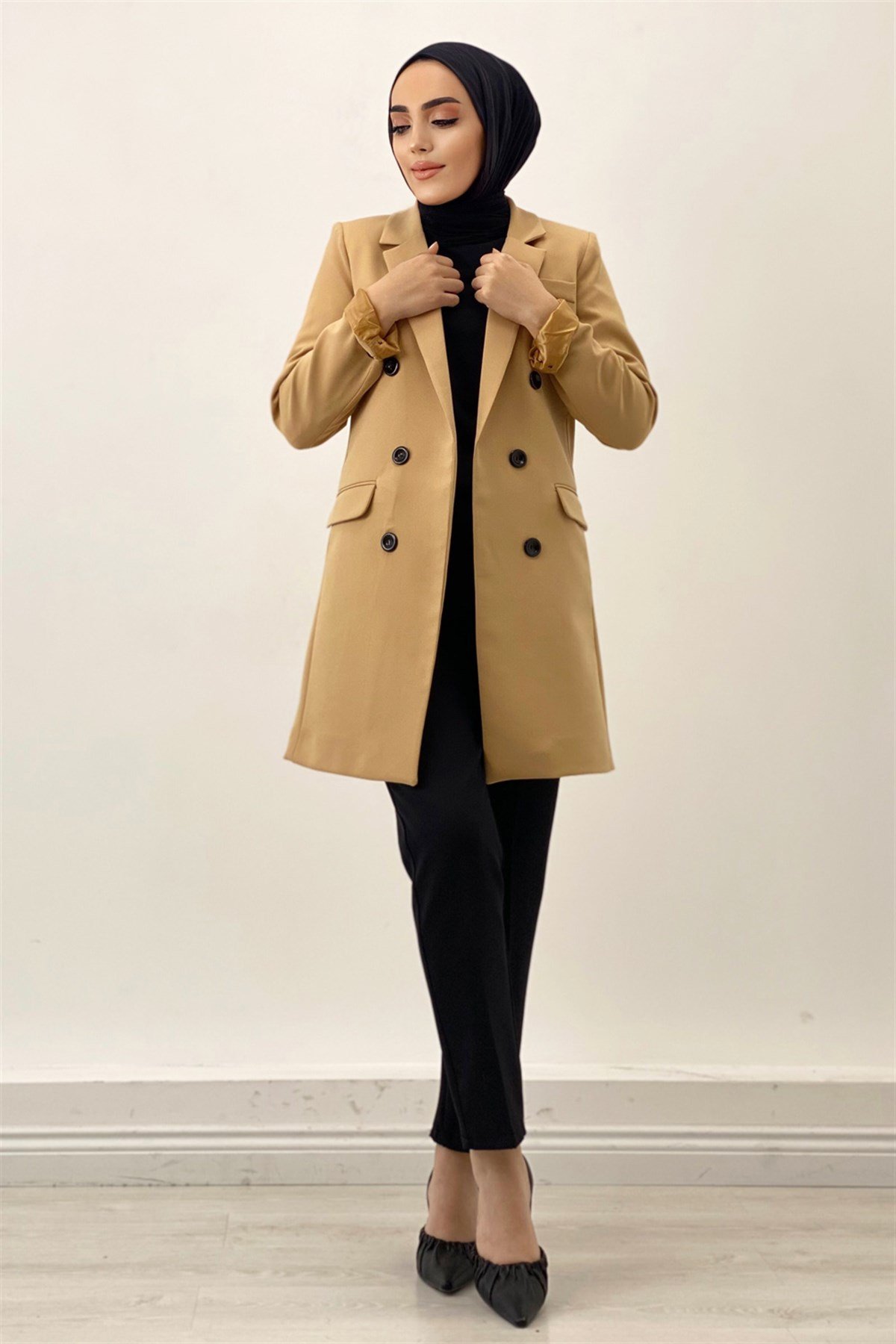 Kadın Blazer Ceket-Bej