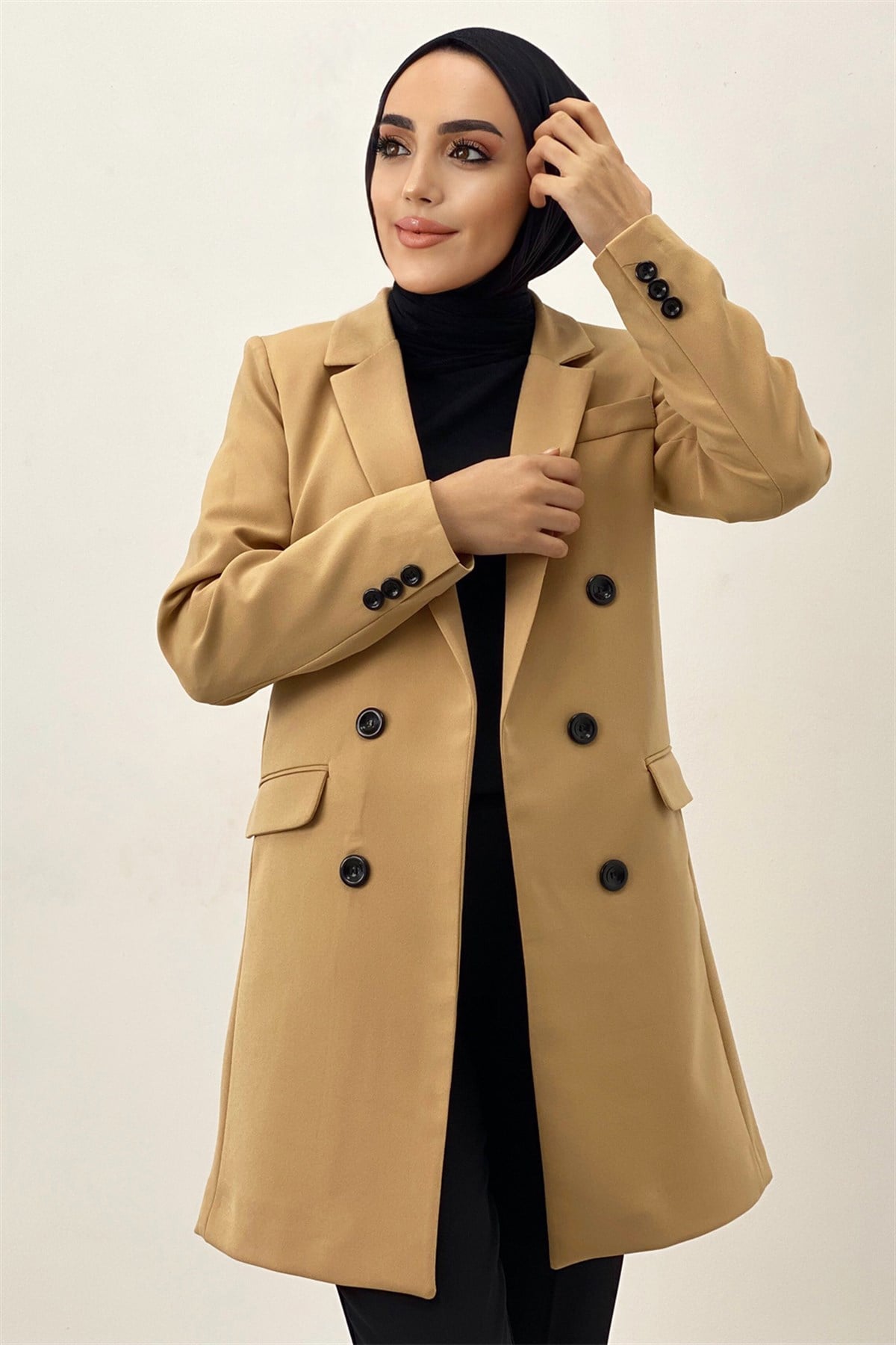 Kadın Blazer Ceket-Bej