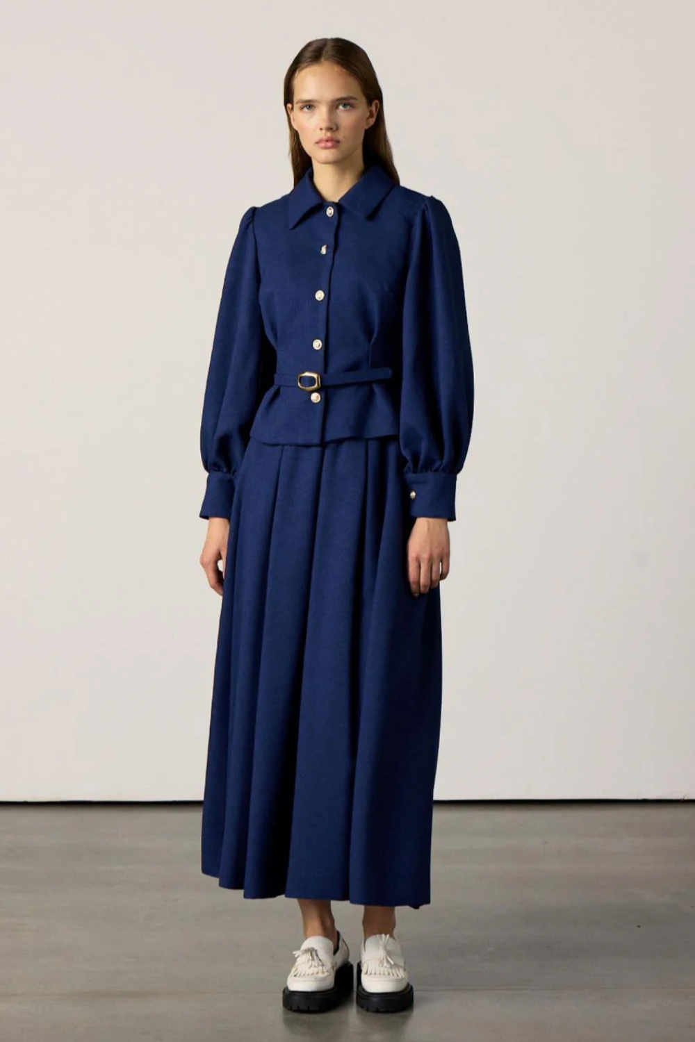 Kemerli Etekli Takım Lacivert