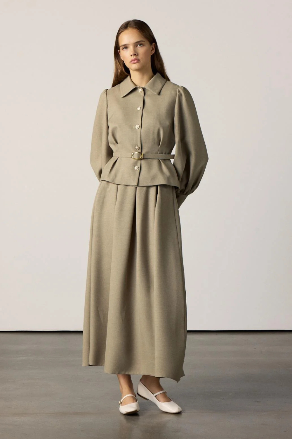 Kemerli Etekli Takım Vizon