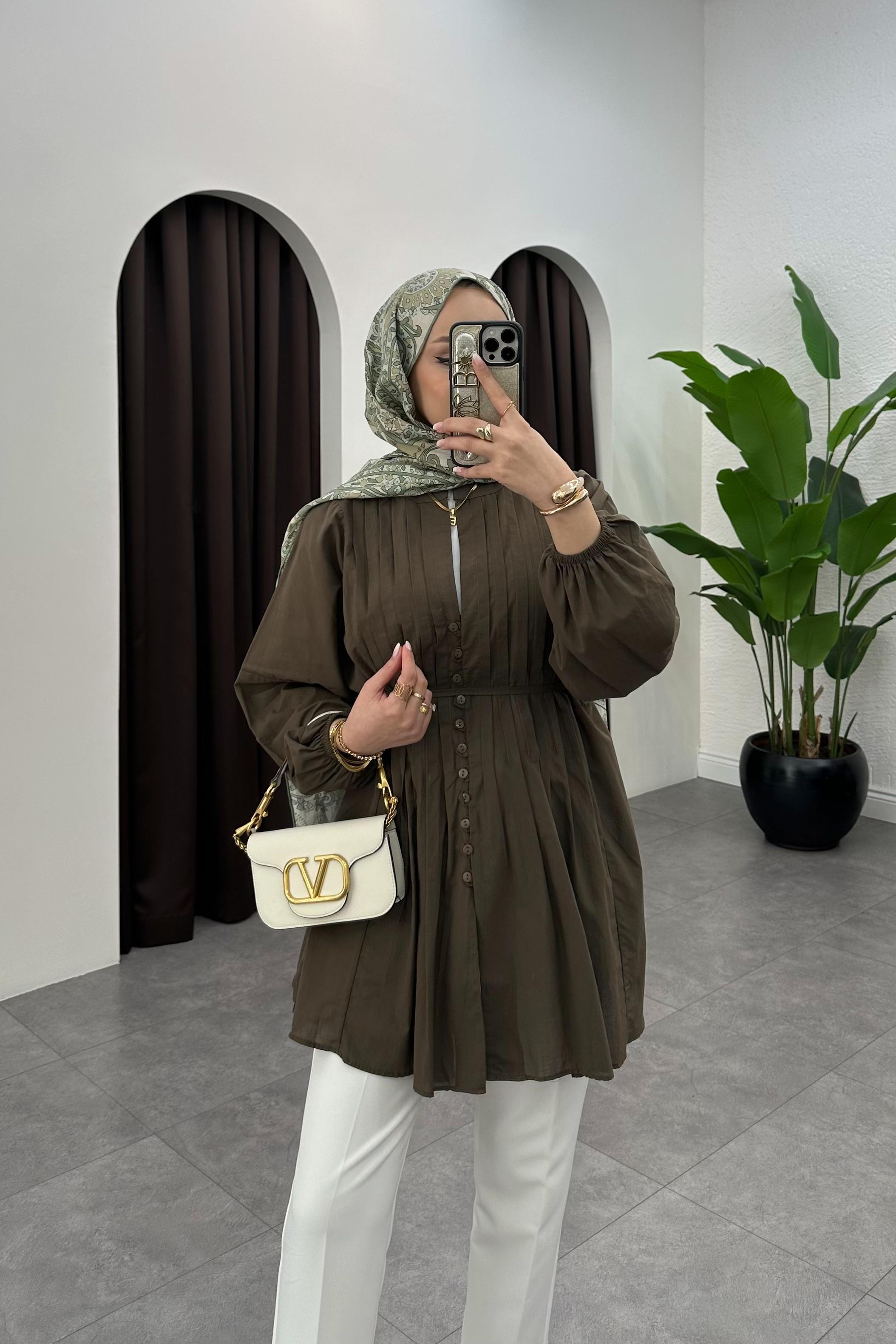 Nervür Detaylı Haki