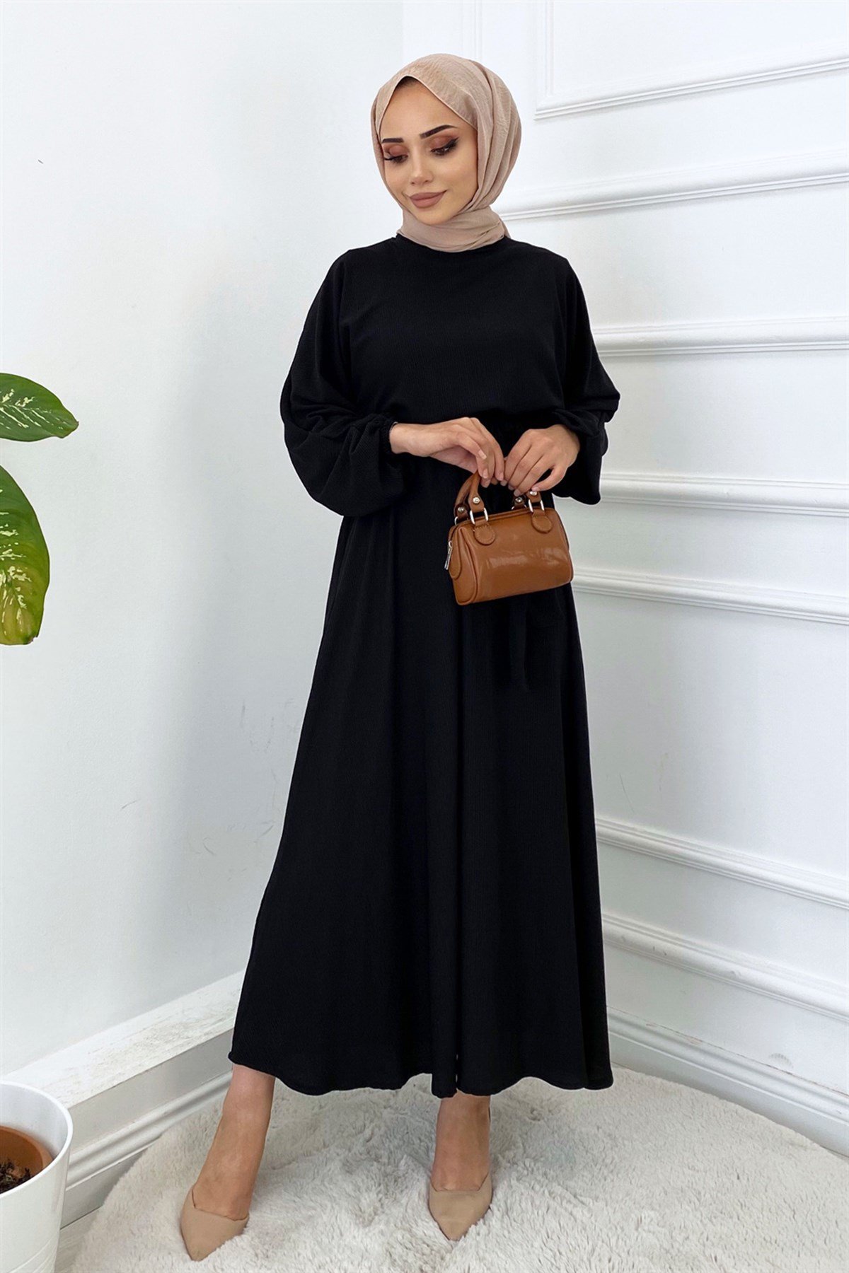 Örme Mevlana Elbise-Siyah
