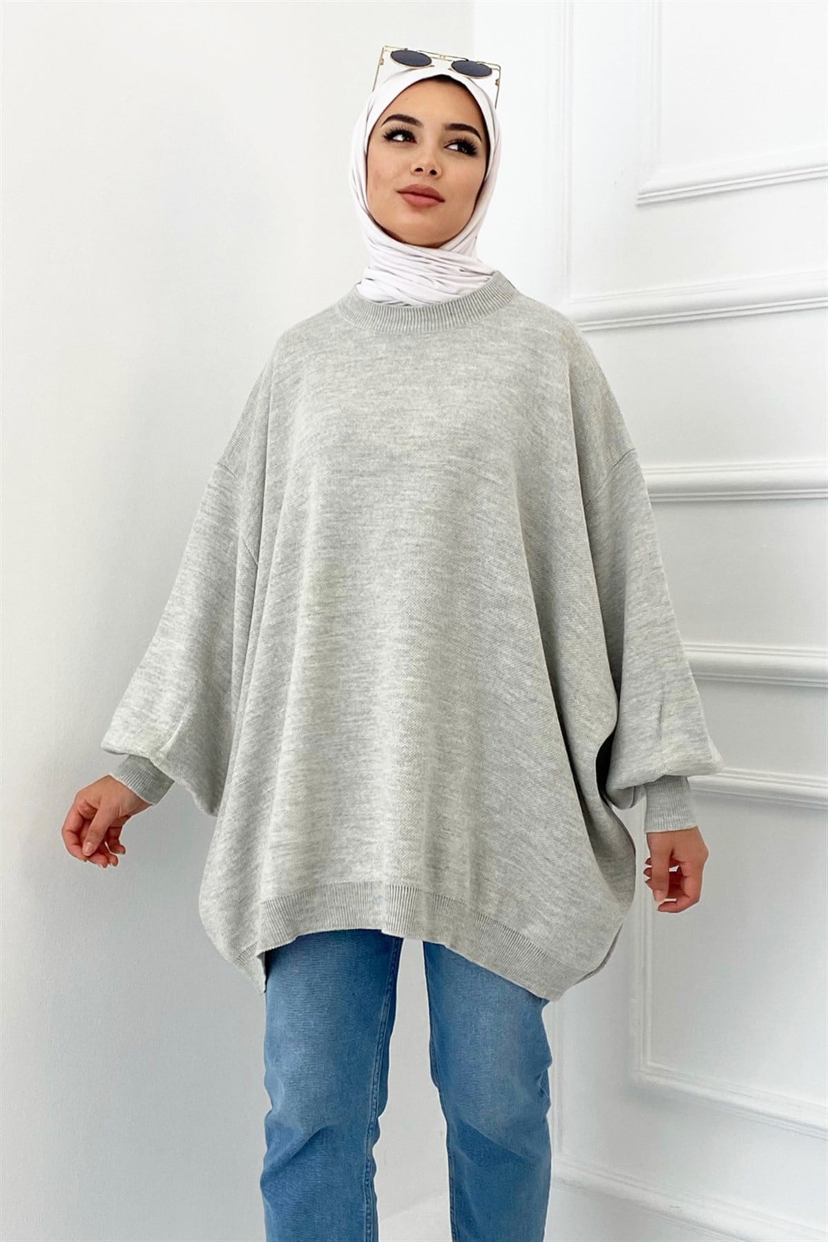Oversize Triko Kazak Gri