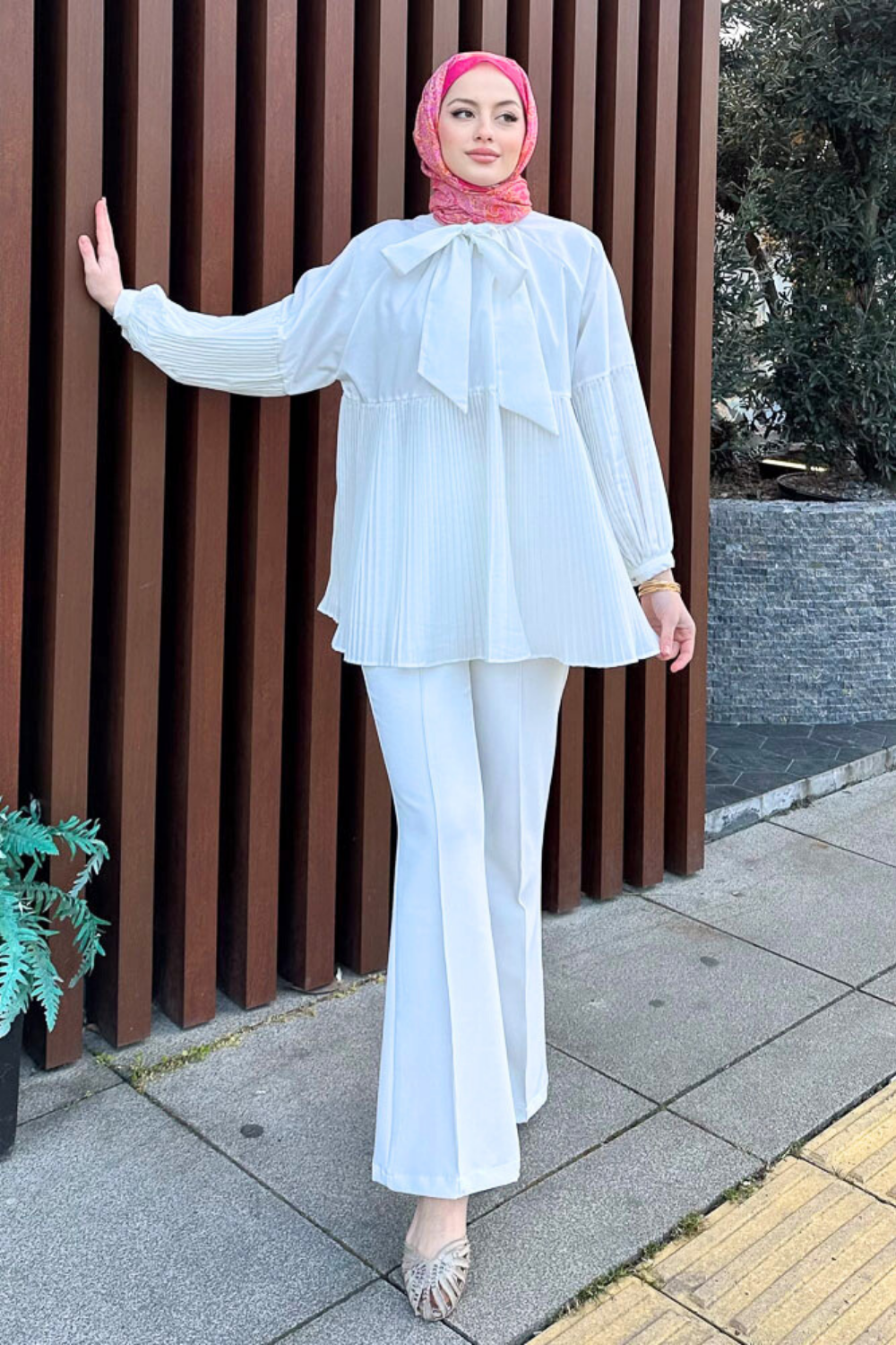 Piliseli Gömlek Ekru