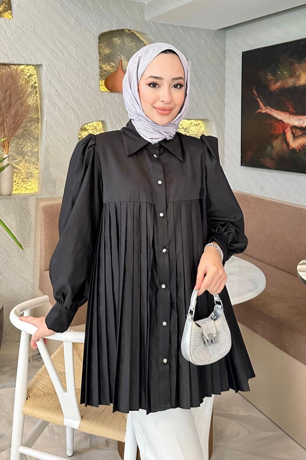 PİLİSELİ GÖMLEK SİYAH