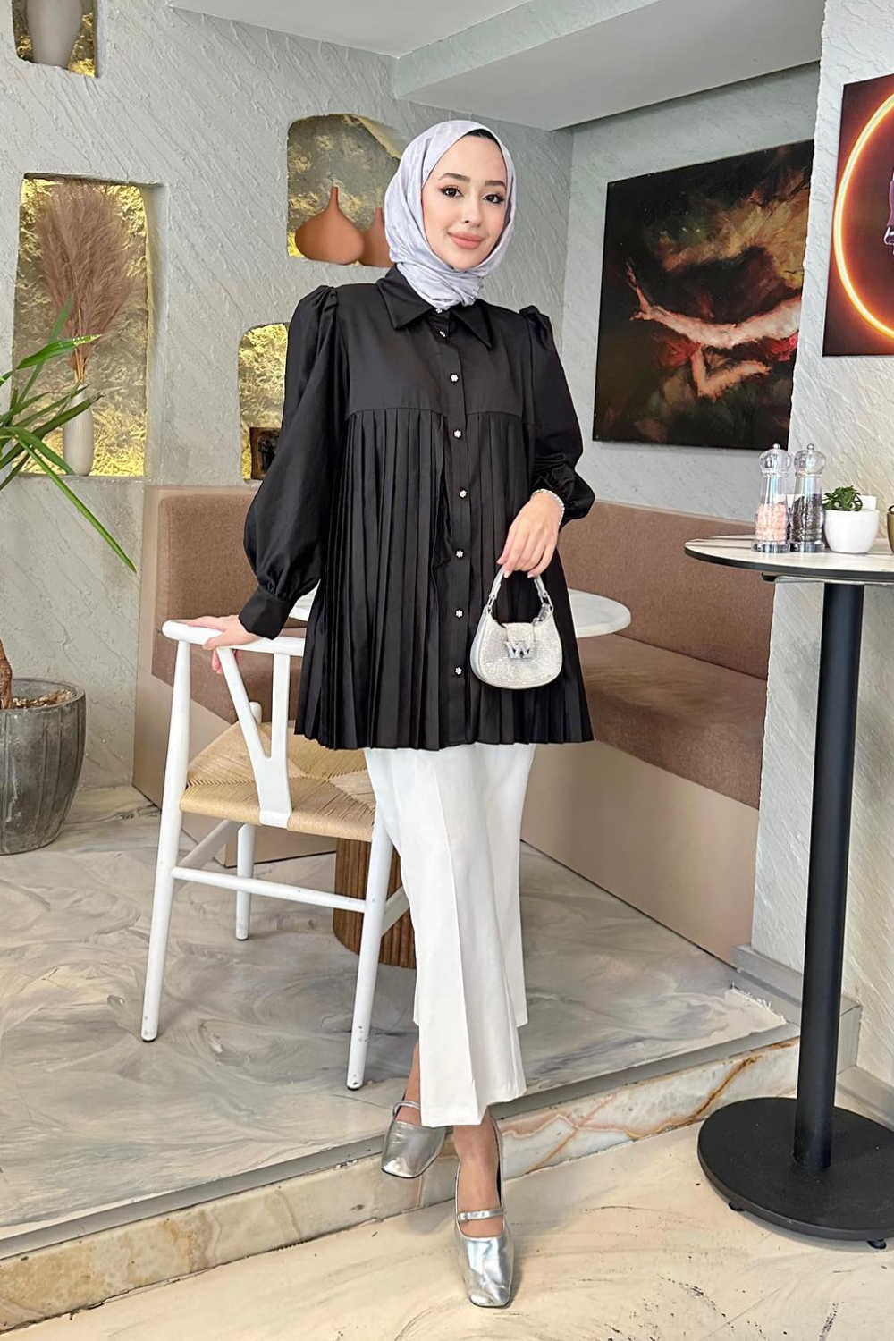 PİLİSELİ GÖMLEK SİYAH