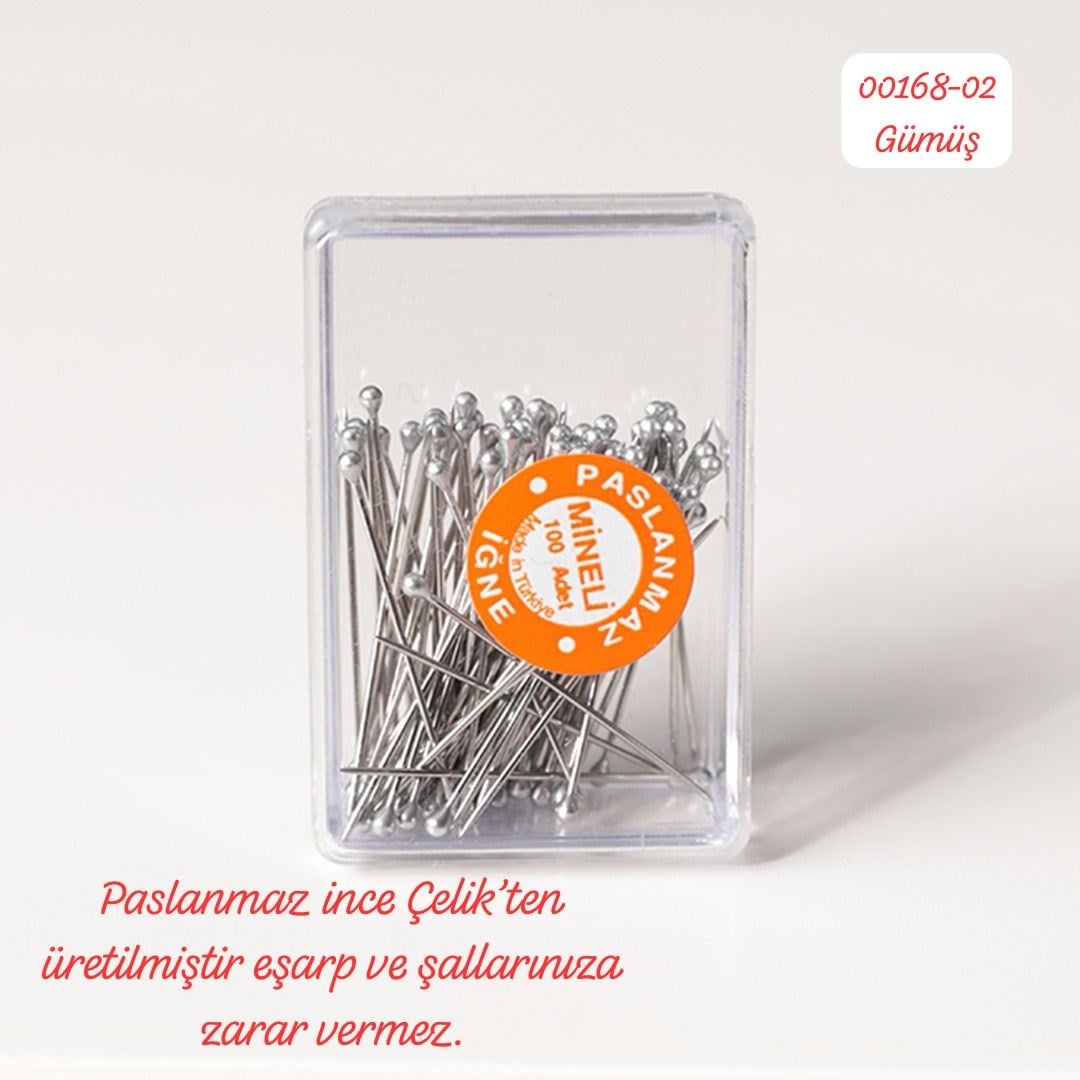 00168 (Paslanmaz) Mineli Toplu İğne