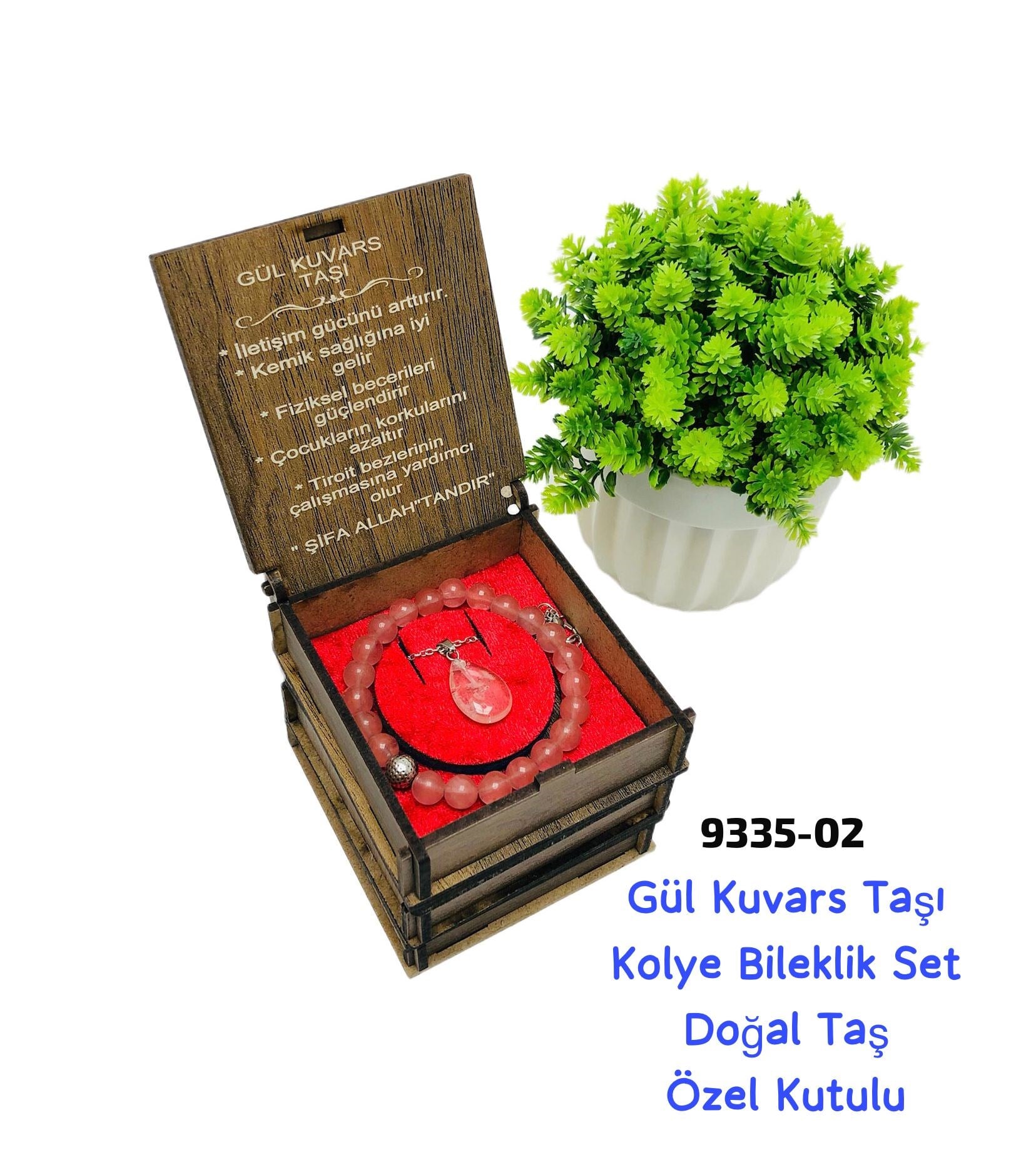 9335 Akik Taşı Kolye Bileklik Set