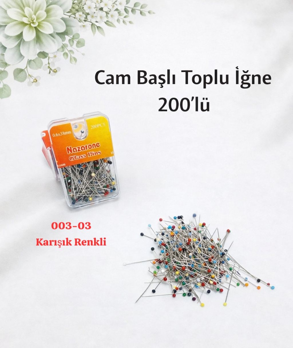 Cam Başlı Toplu İğne Büyük