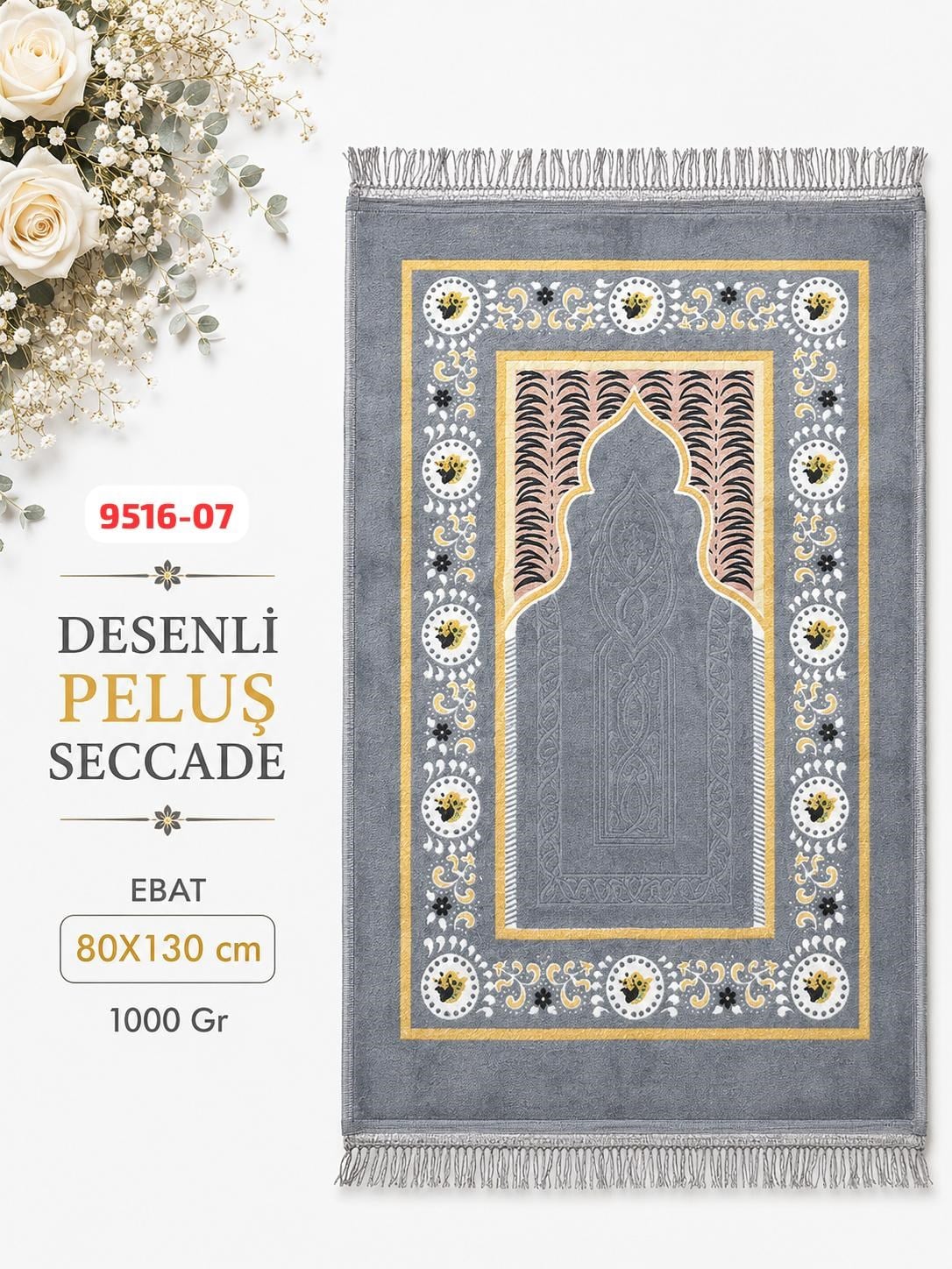 Desenli Peluş Seccade