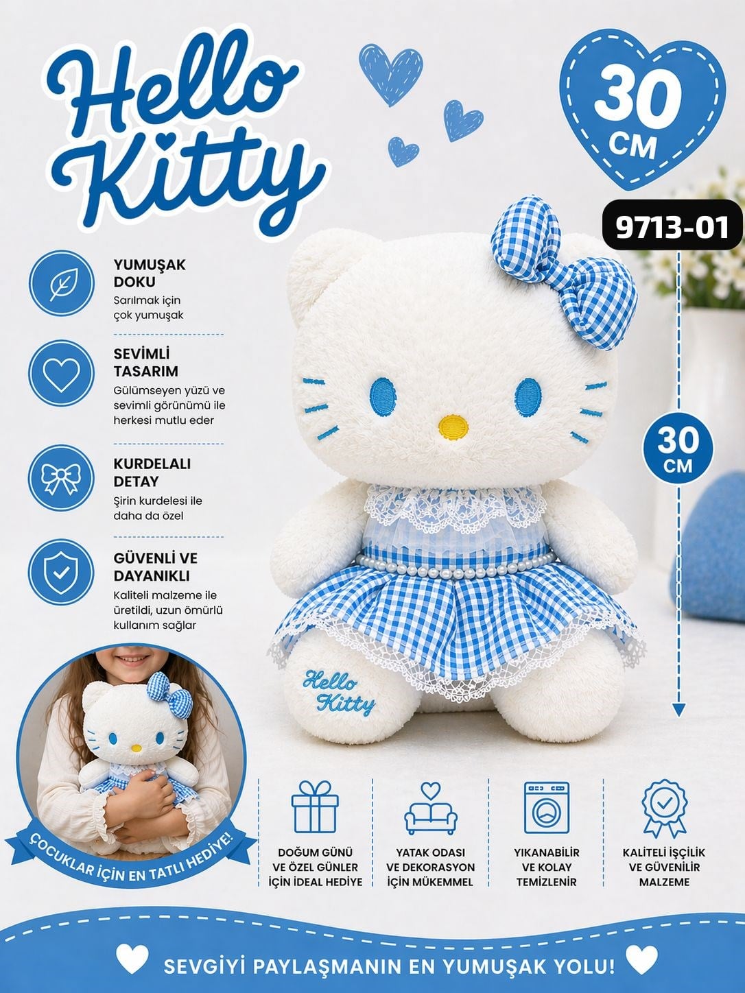 Hello Kity Peluş Oyuncak Uyku Ve Oyun Arkadaşı