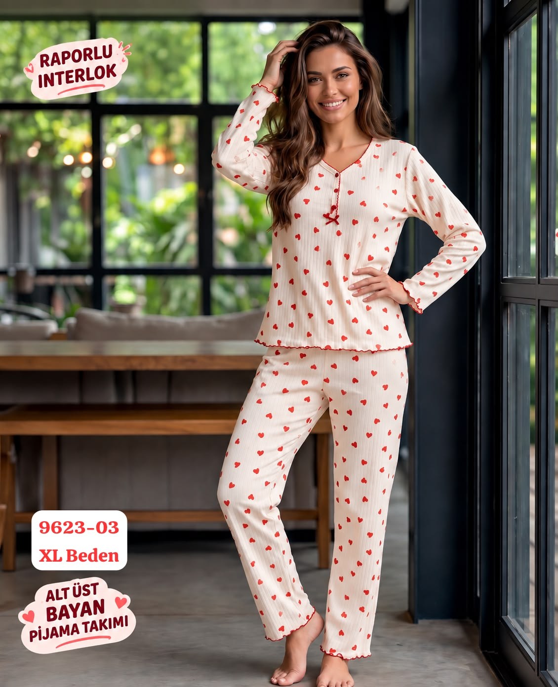 Raporlu İnterlok Pijama Takımı
