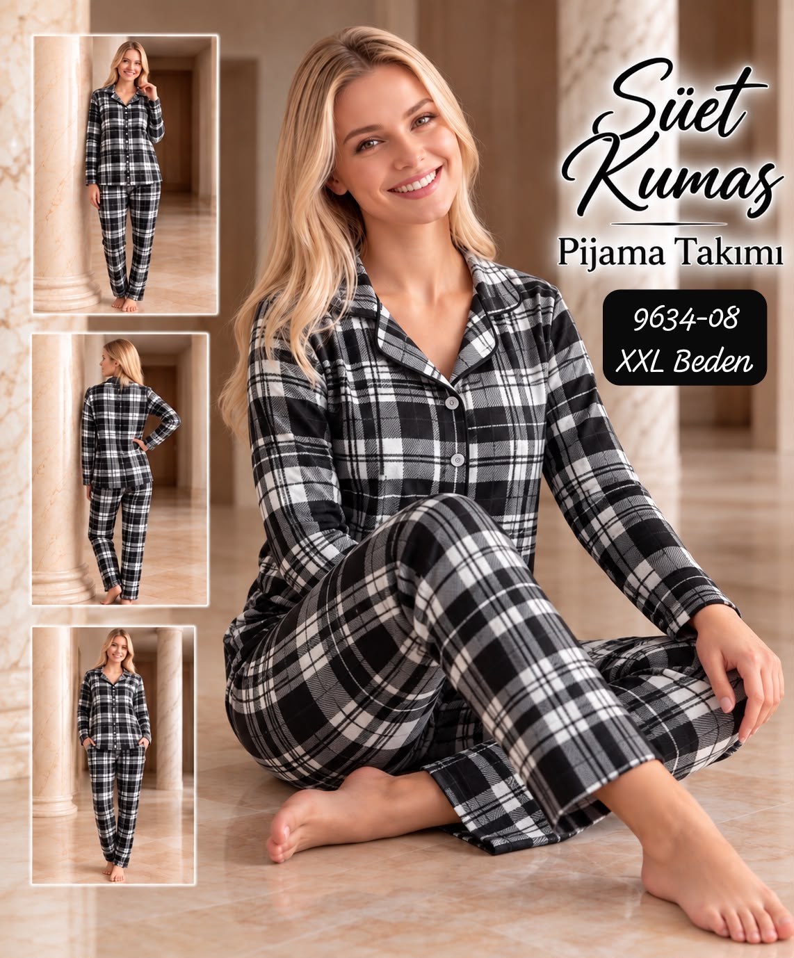 Süet Kumaş Pijama Takımı