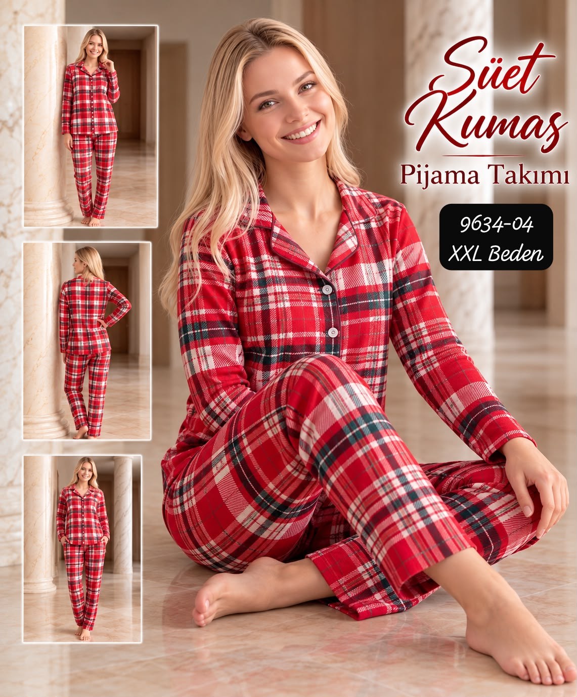 Süet Kumaş Pijama Takımı
