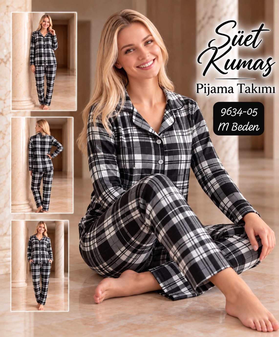 Süet Kumaş Pijama Takımı