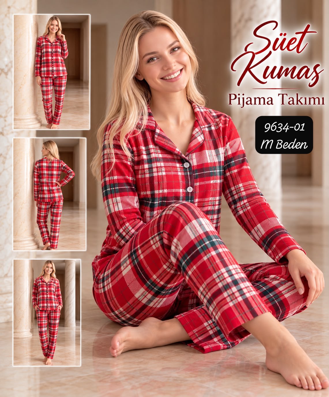 Süet Kumaş Pijama Takımı