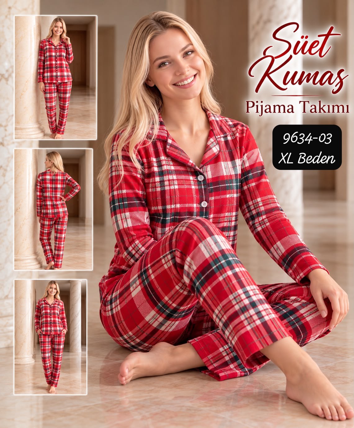 Süet Kumaş Pijama Takımı
