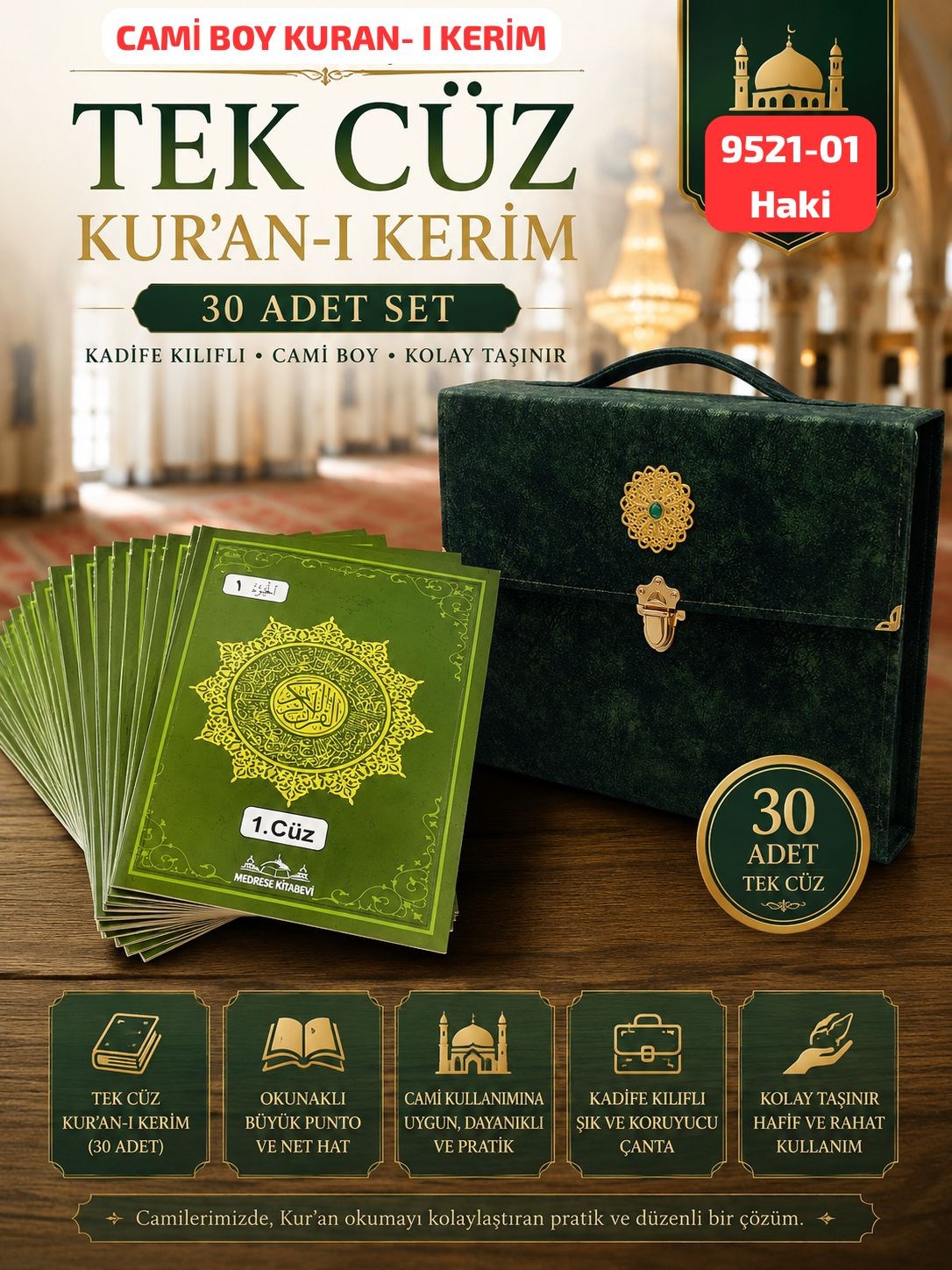 Tek Cüz Kuranı Kerim Özel Çantalı