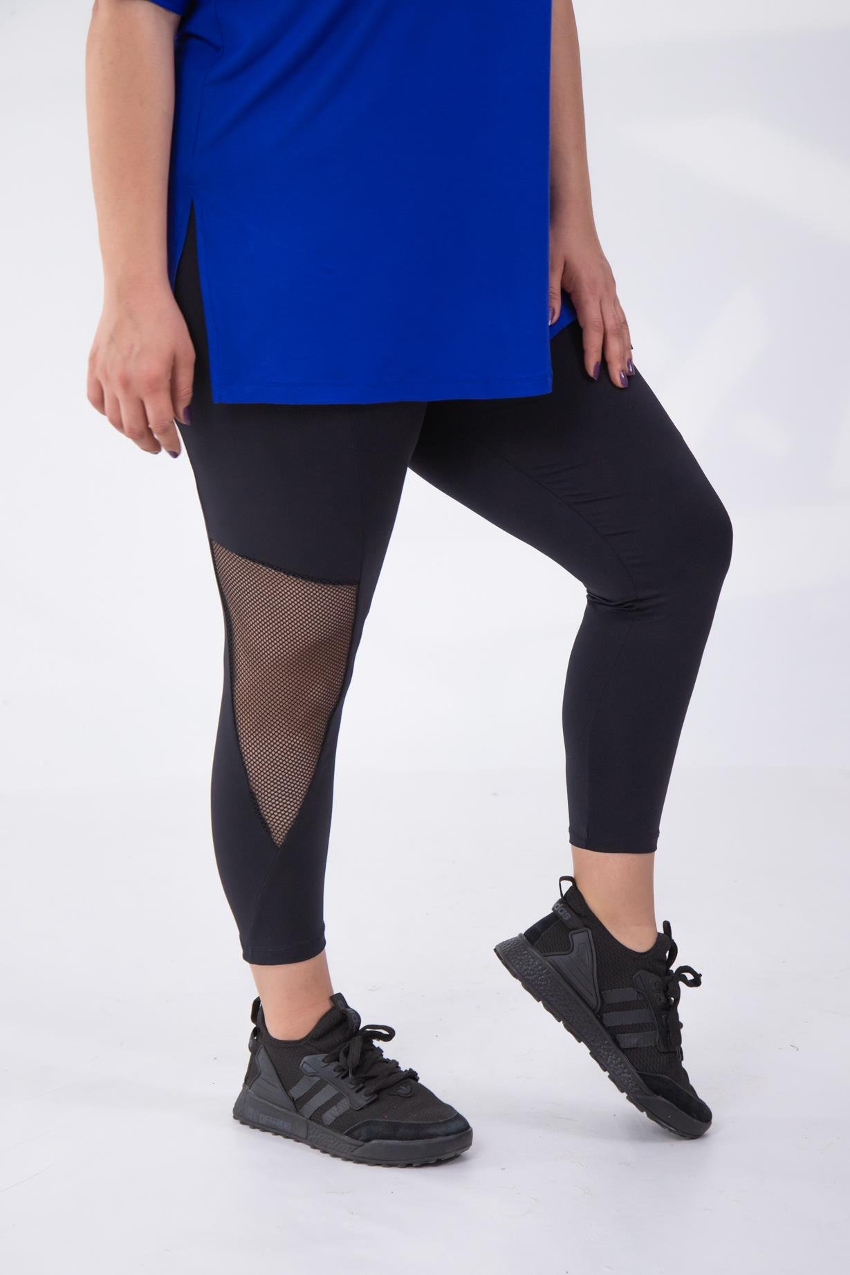 Büyük Beden 1111037 File Detaylı Tayt Siyah