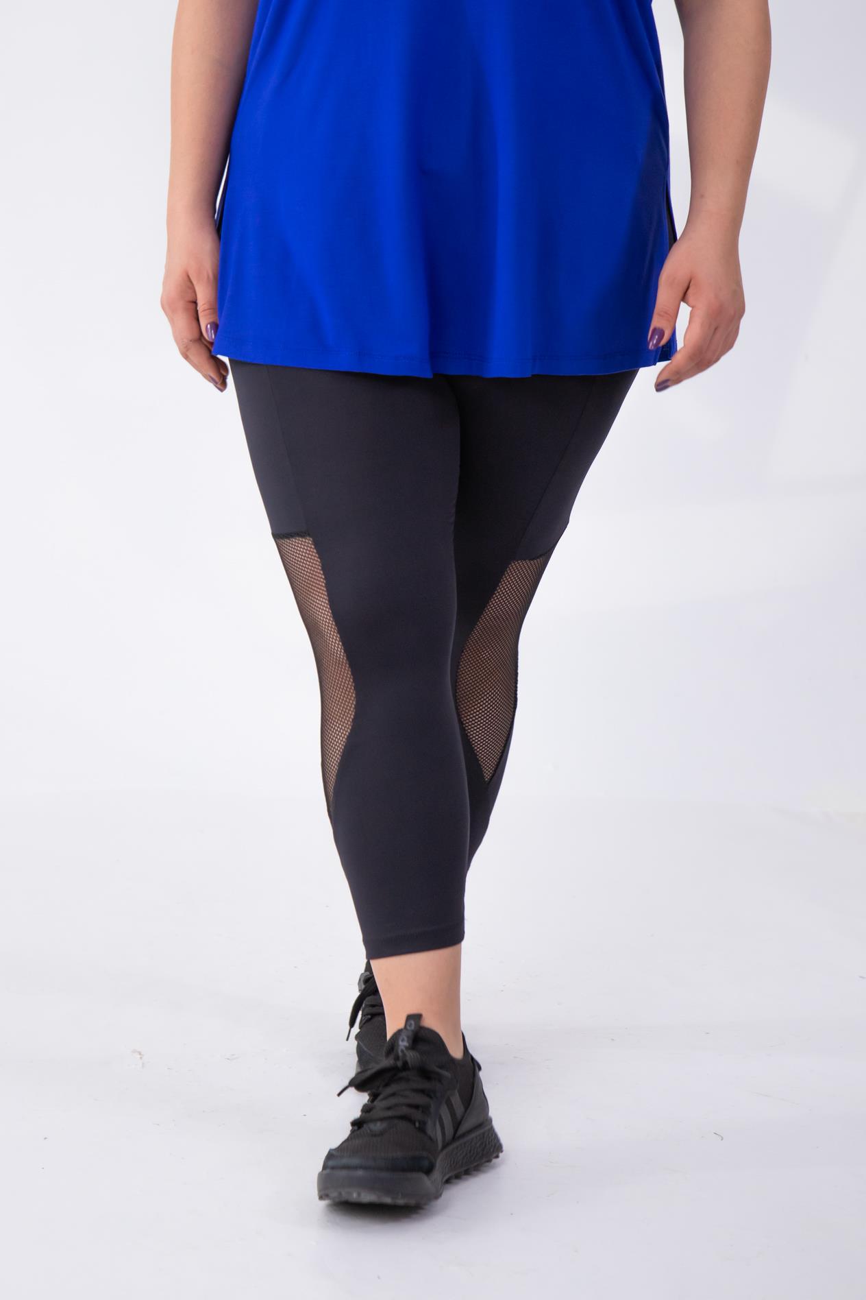 Büyük Beden 1111037 File Detaylı Tayt Siyah