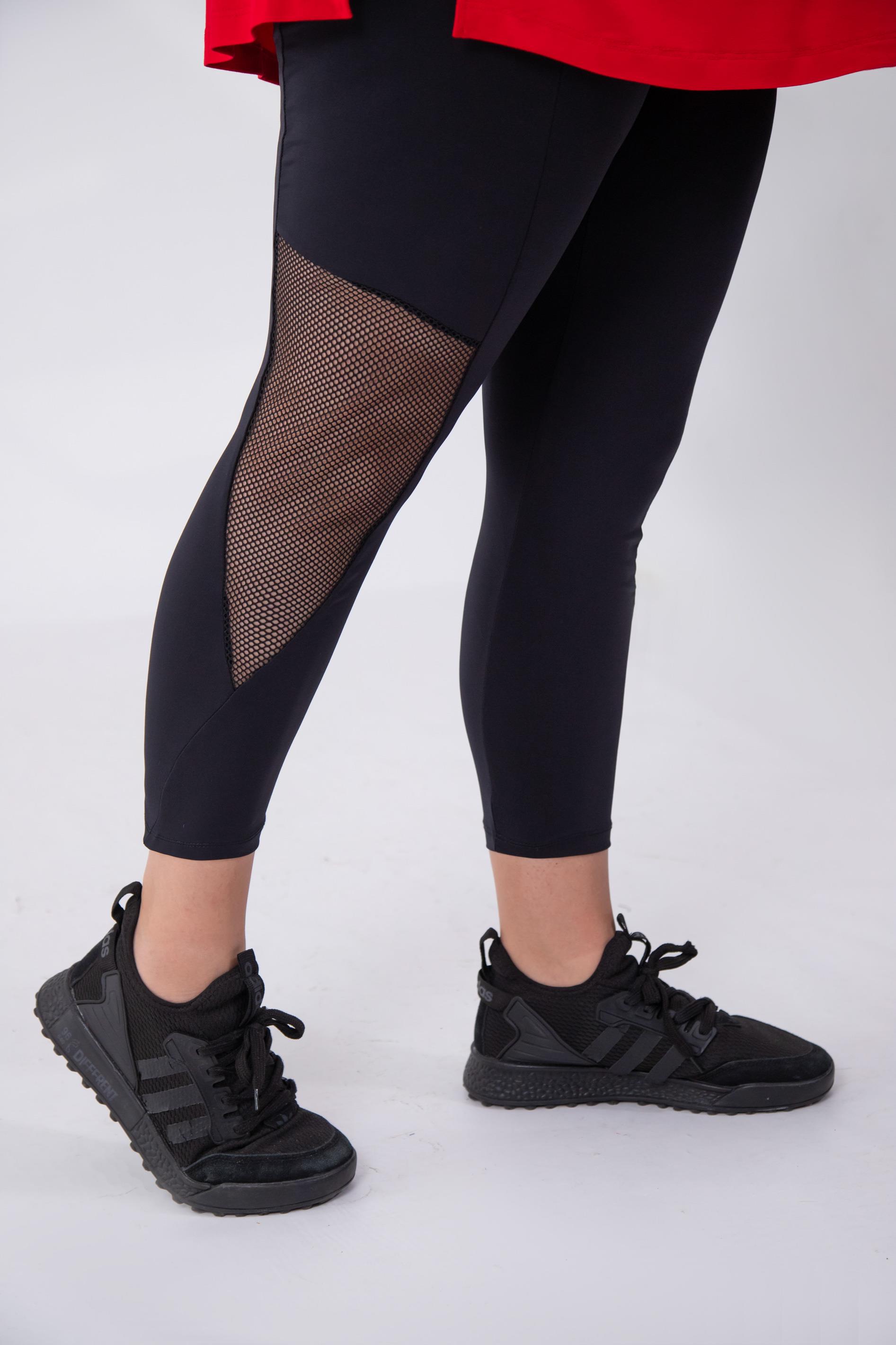 Büyük Beden 1111037 File Detaylı Tayt Siyah