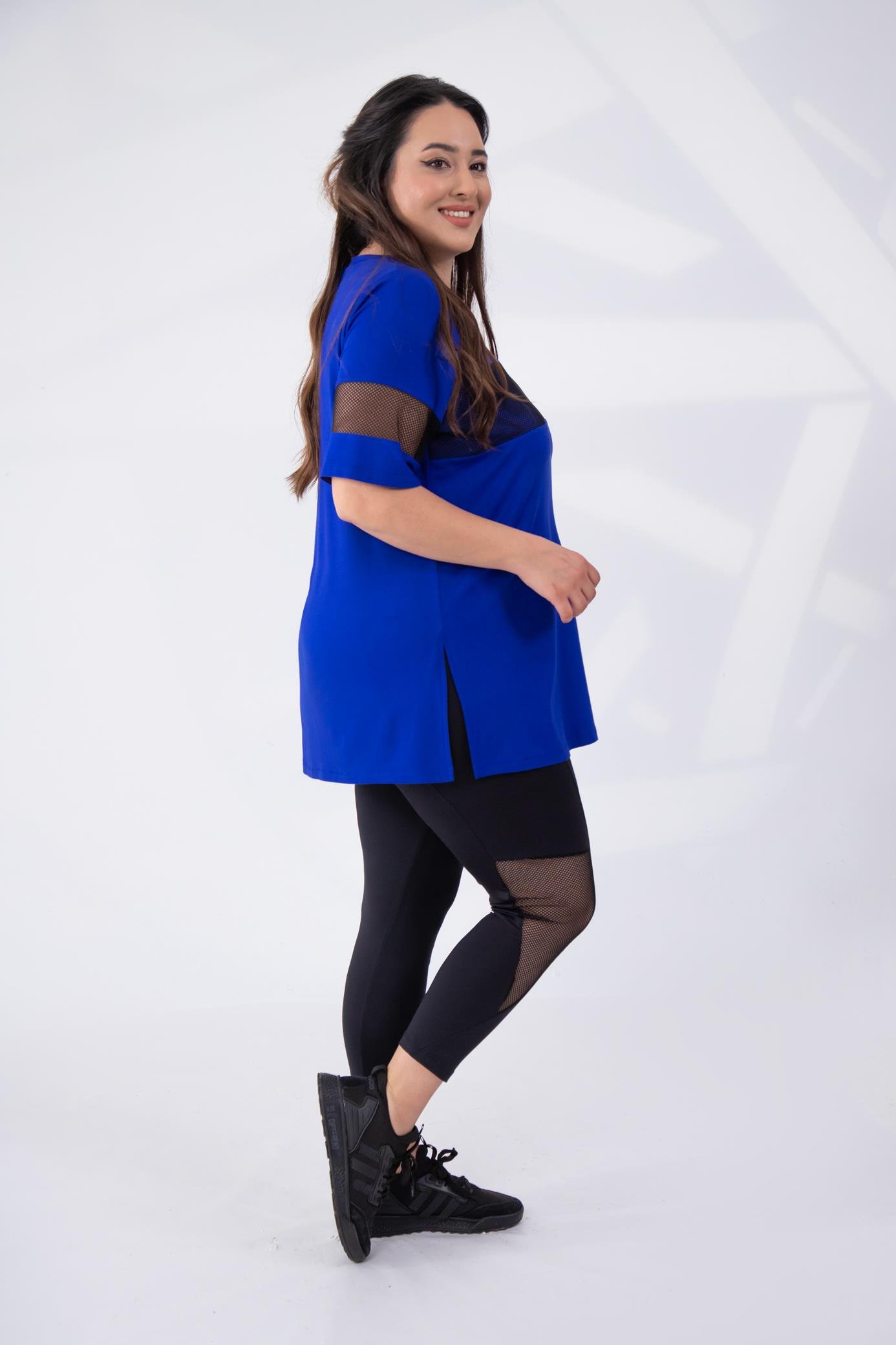 Büyük Beden 1111037 File Detaylı Tayt Siyah