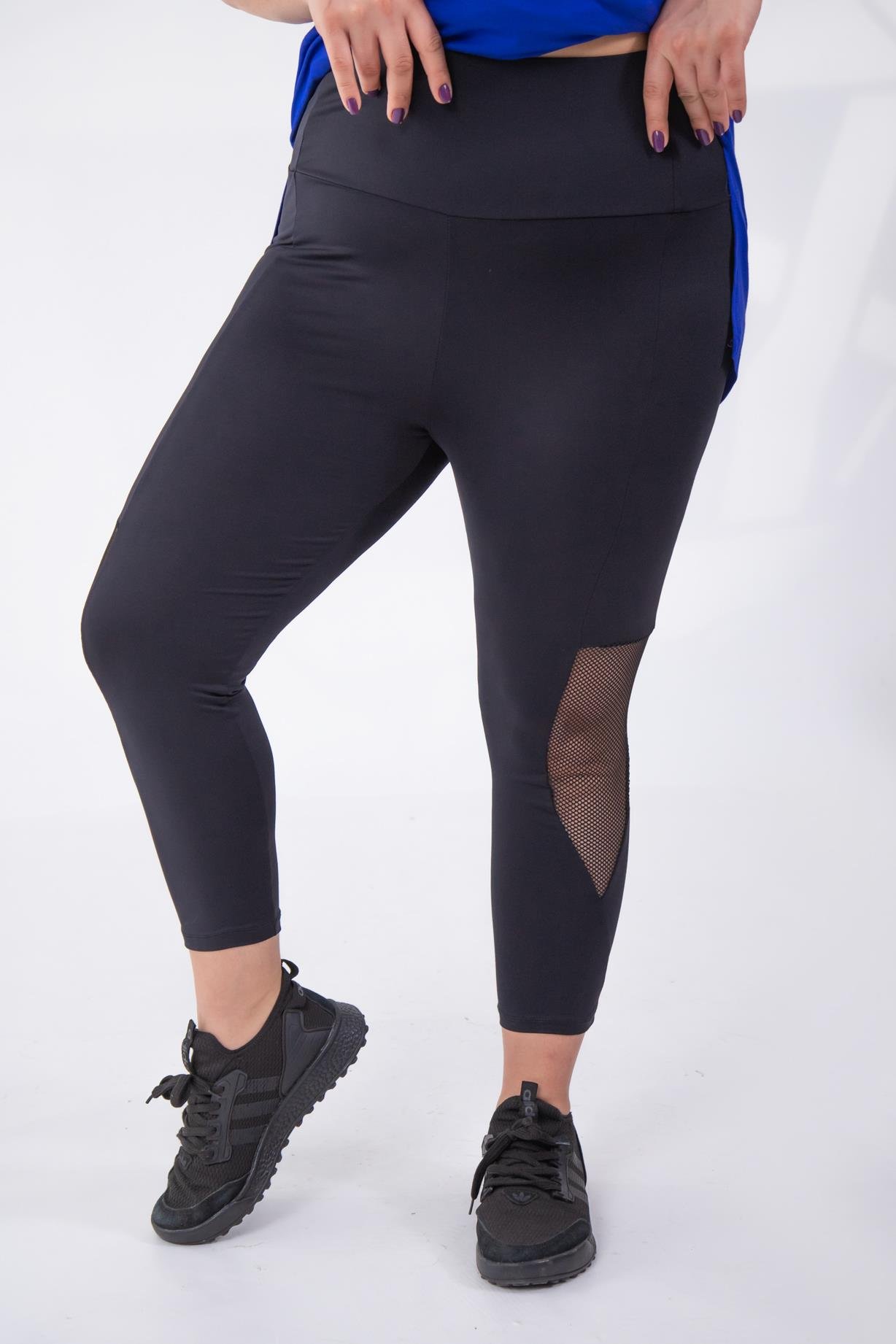 Büyük Beden 1111037 File Detaylı Tayt Siyah