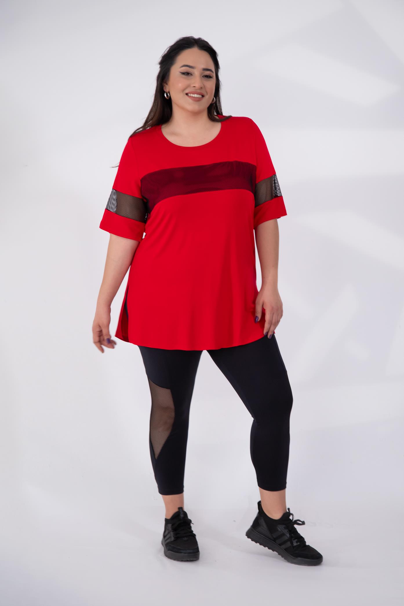 Büyük Beden 1111037 File Detaylı Tayt Siyah