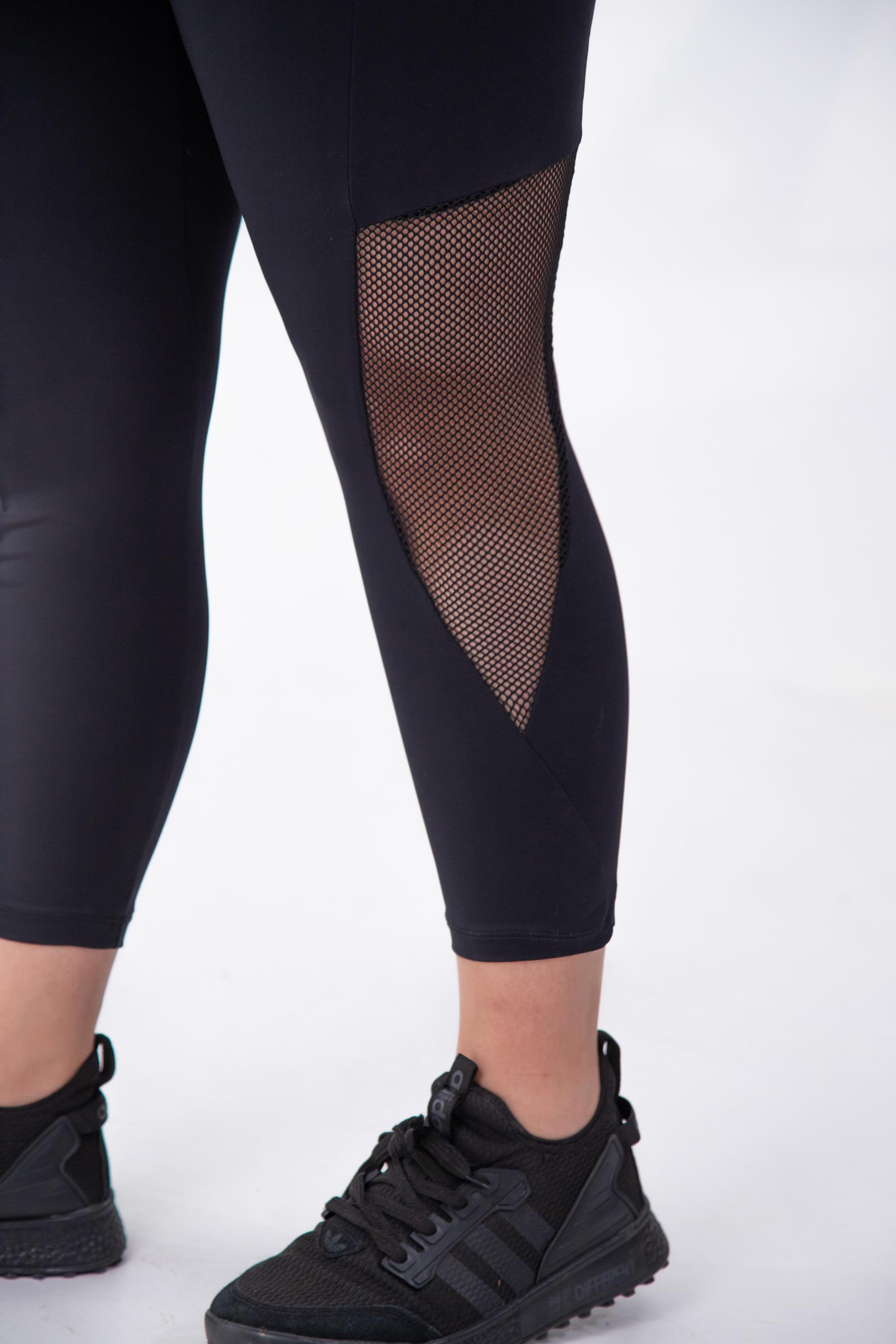 Büyük Beden 1111037 File Detaylı Tayt Siyah