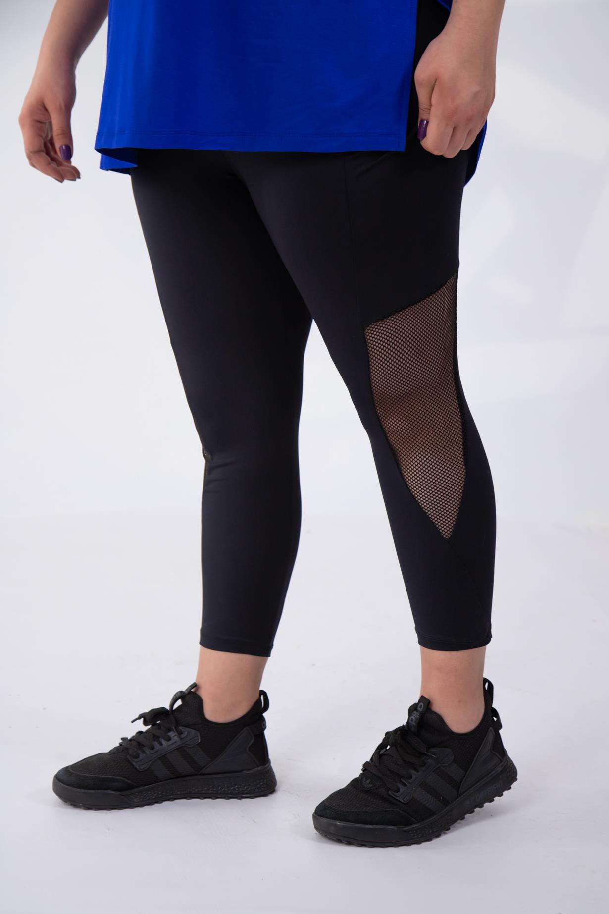 Büyük Beden 1111037 File Detaylı Tayt Siyah