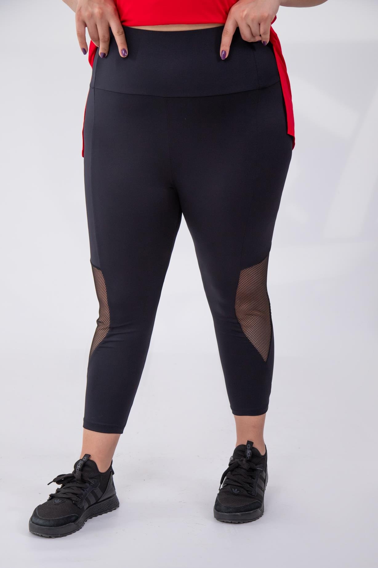 Büyük Beden 1111037 File Detaylı Tayt Siyah