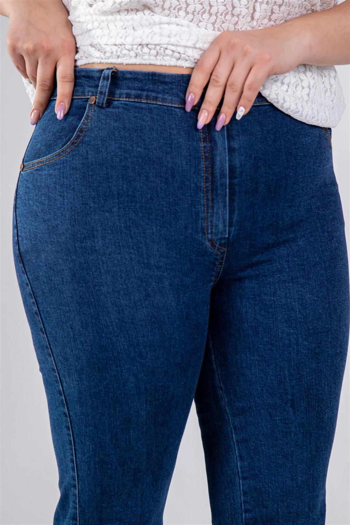 Büyük Beden 112067 Denim  Pantolon  Mavi