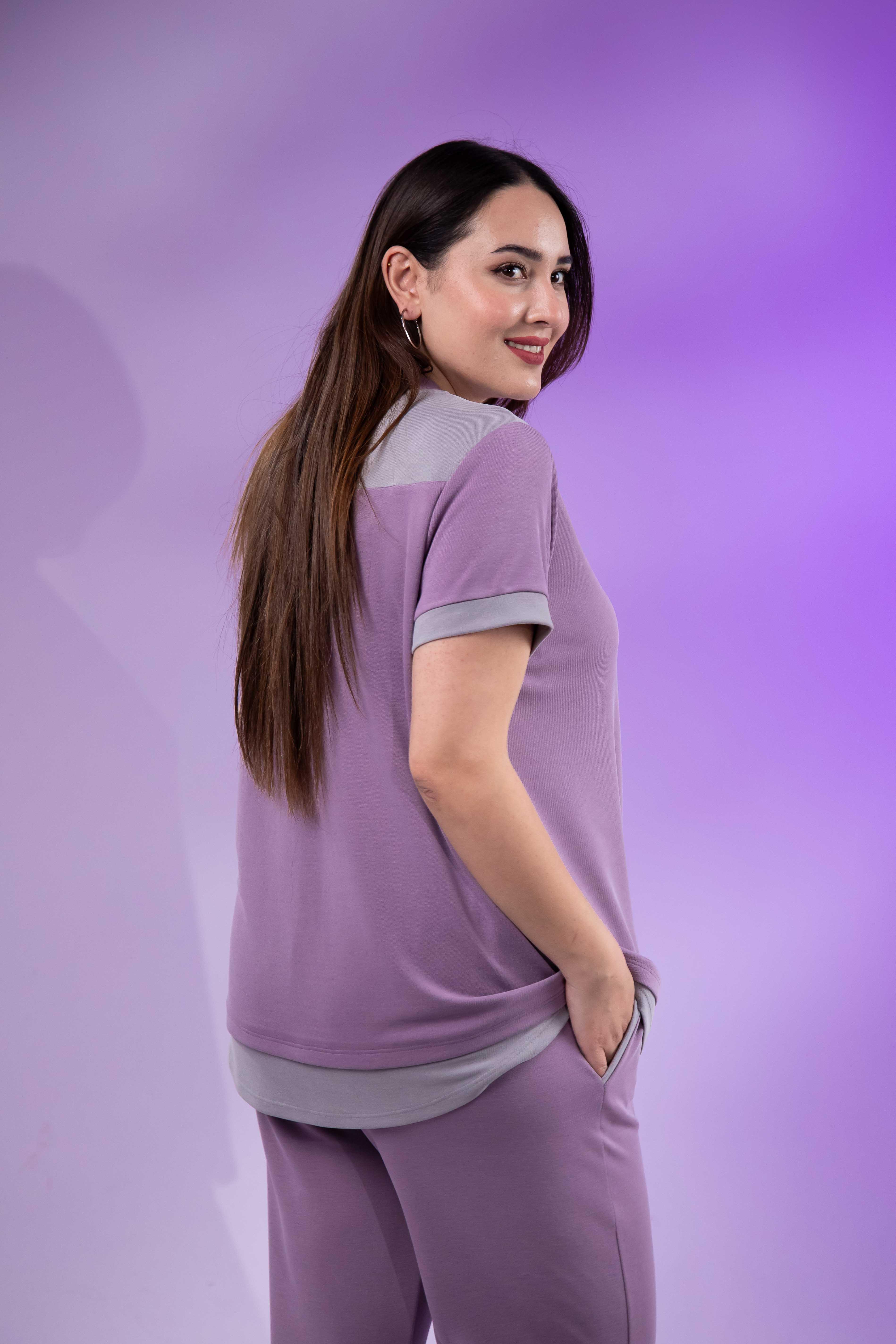 Büyük Beden 1122512 Garnili 2'li Takım  Lila
