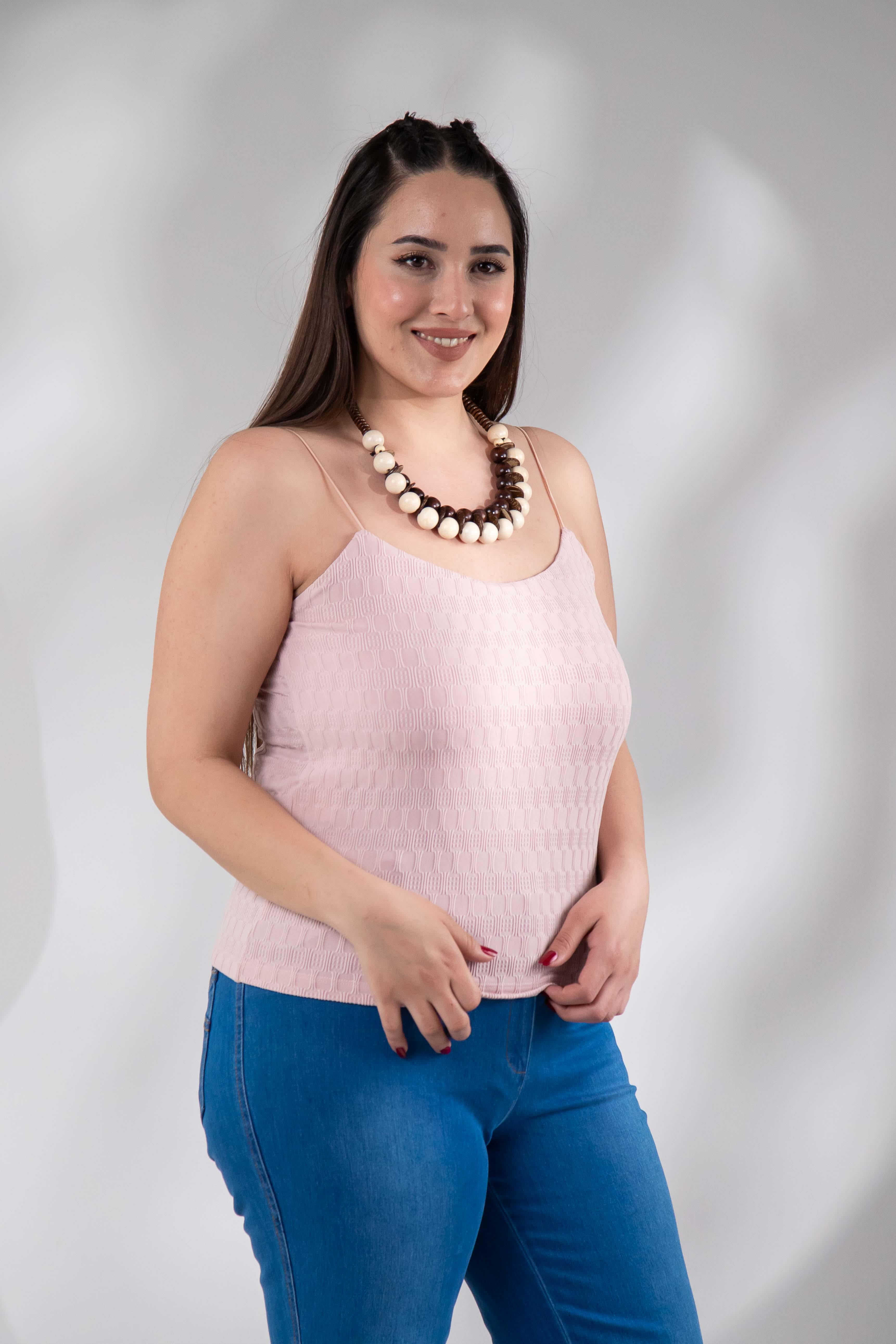 Büyük Beden 1122557 Askılı Bluz  Pudra