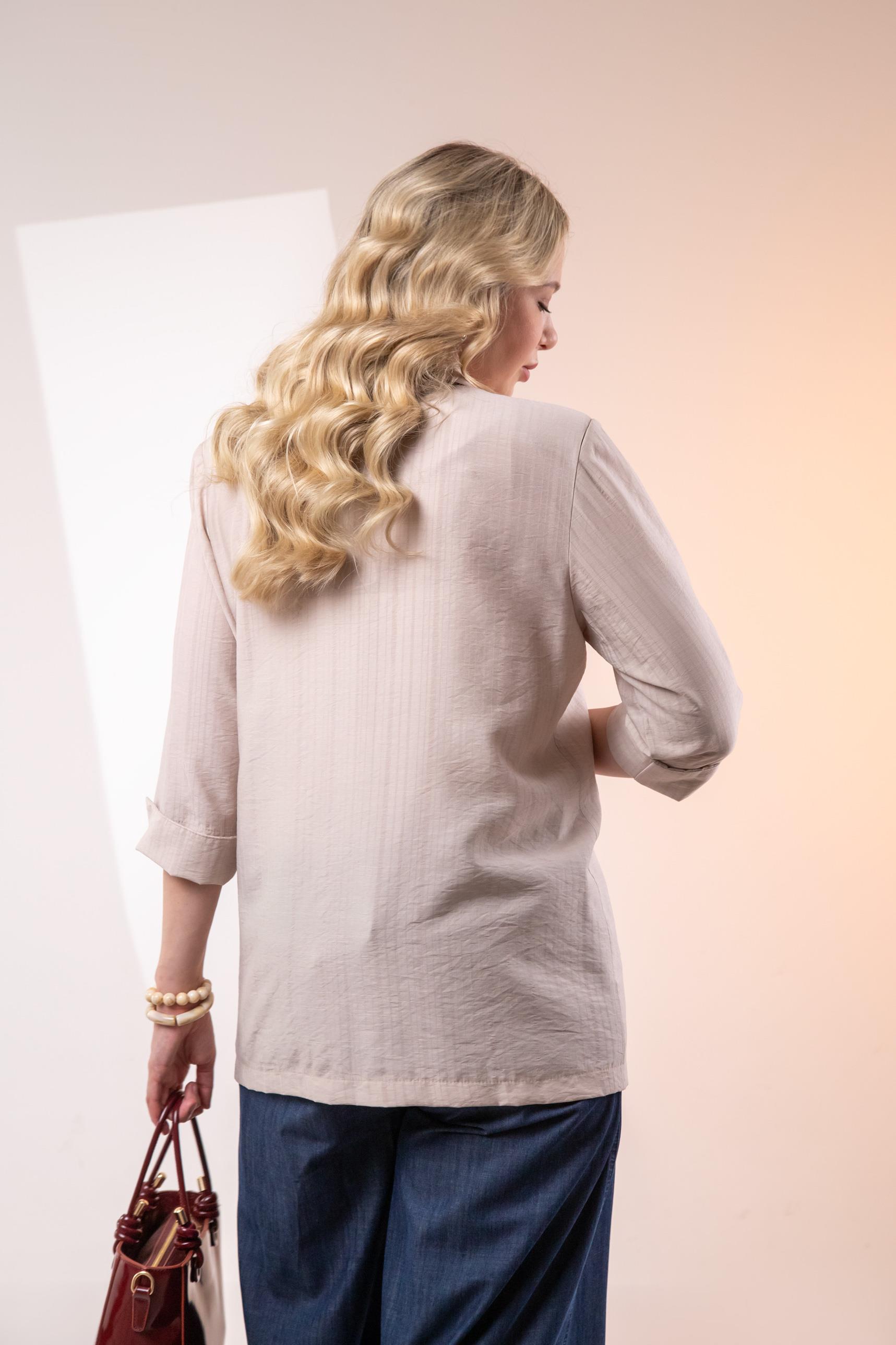 Büyük Beden 1122577 Cepli Ceket Bej