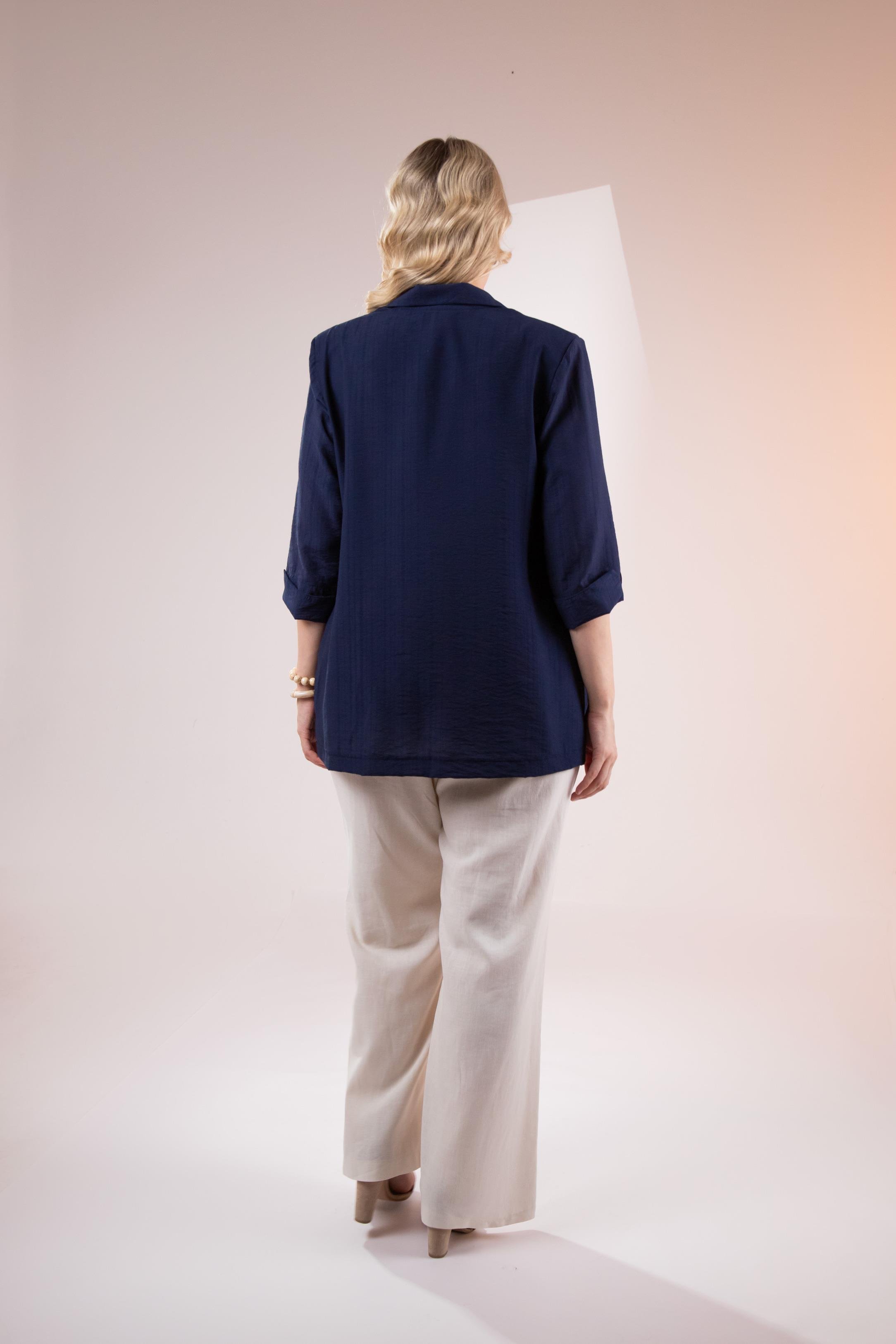 Büyük Beden 1122577 Cepli Ceket Lacivert