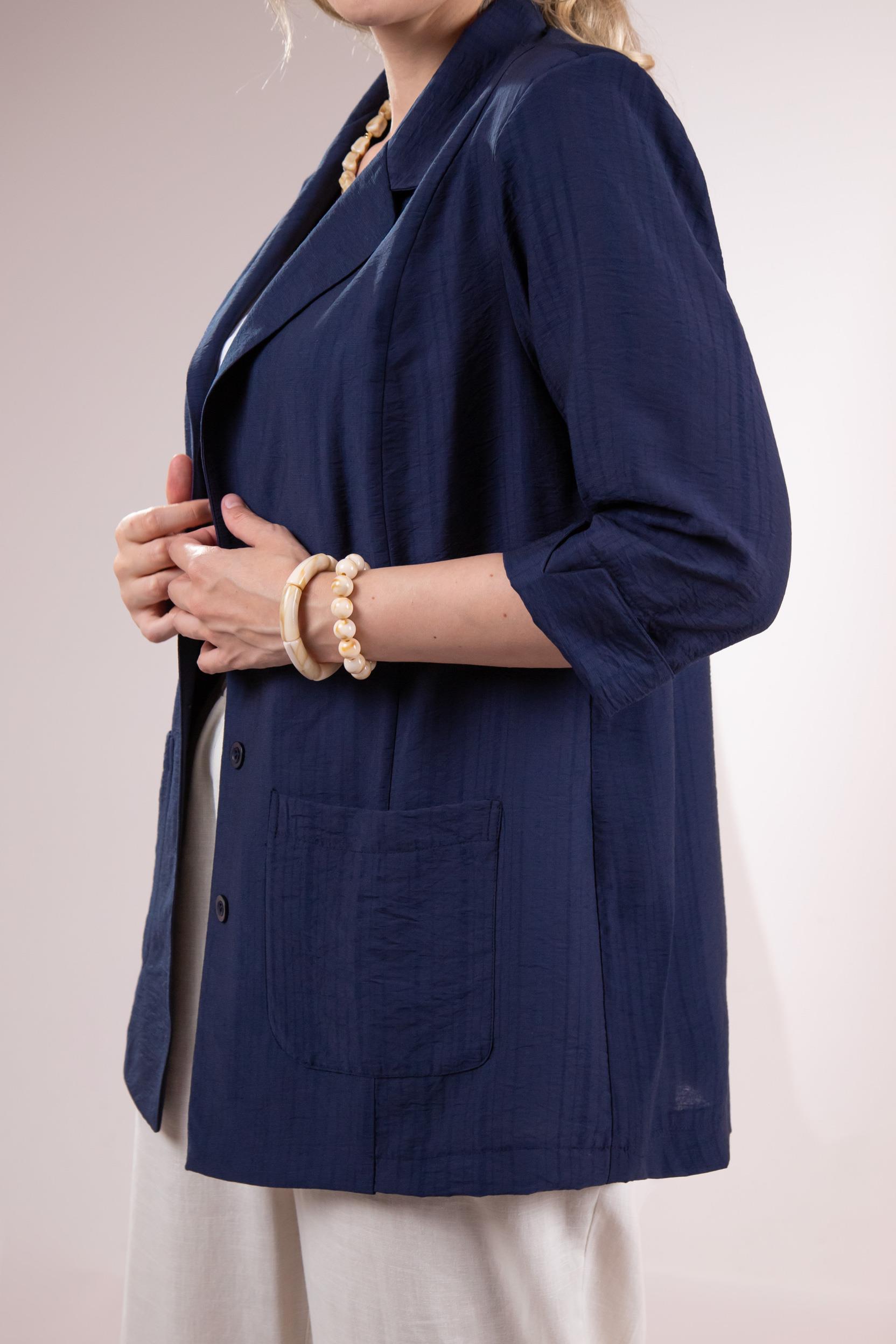 Büyük Beden 1122577 Cepli Ceket Lacivert