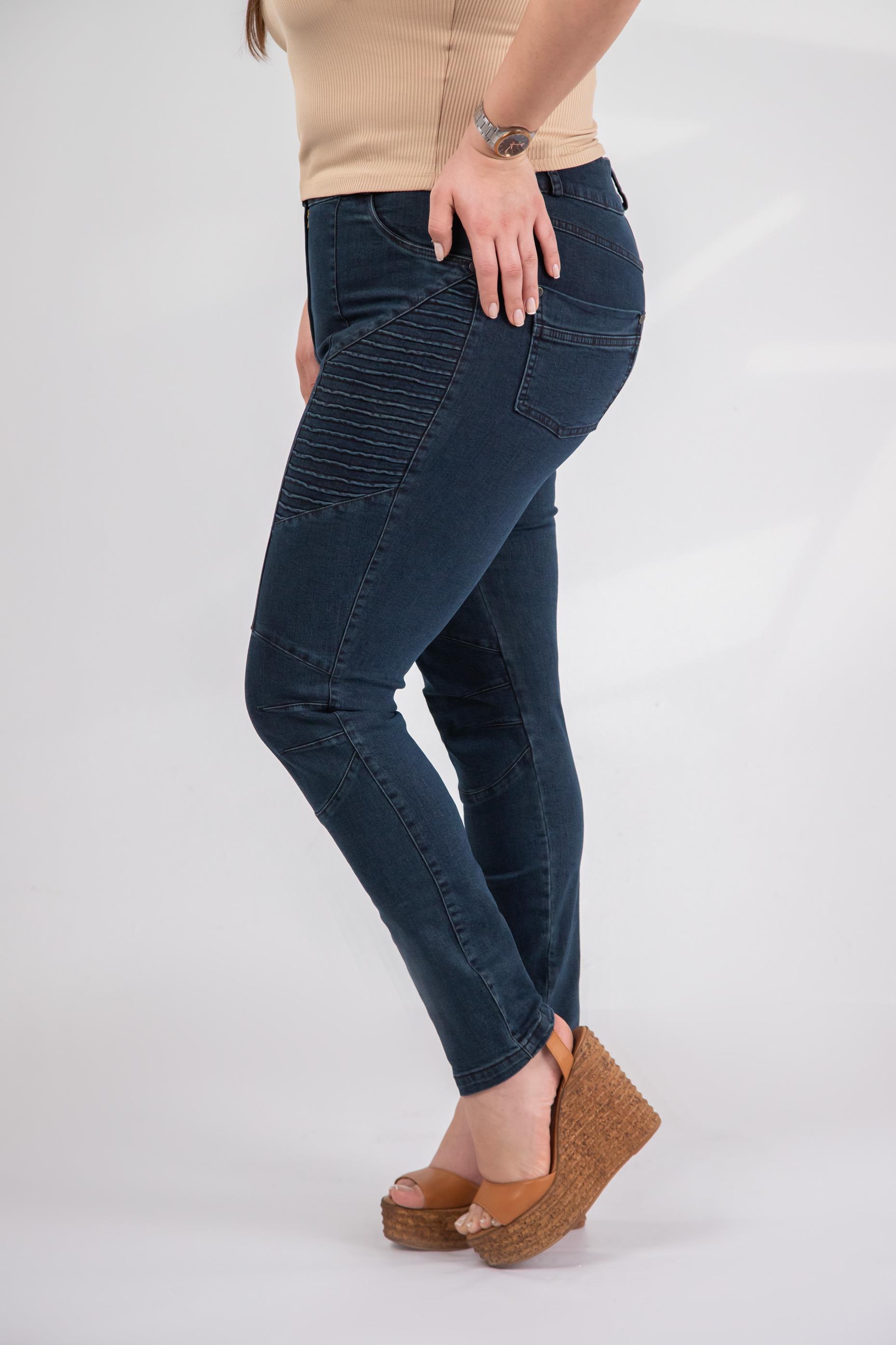 Büyük Beden 121059 Nervürlü Denim  Pantolon  Taba