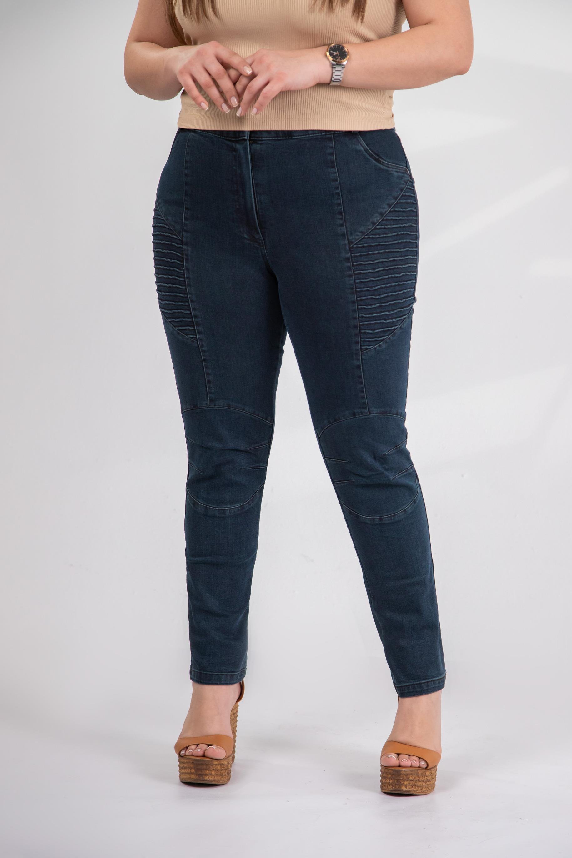 Büyük Beden 121059 Nervürlü Denim  Pantolon  Taba