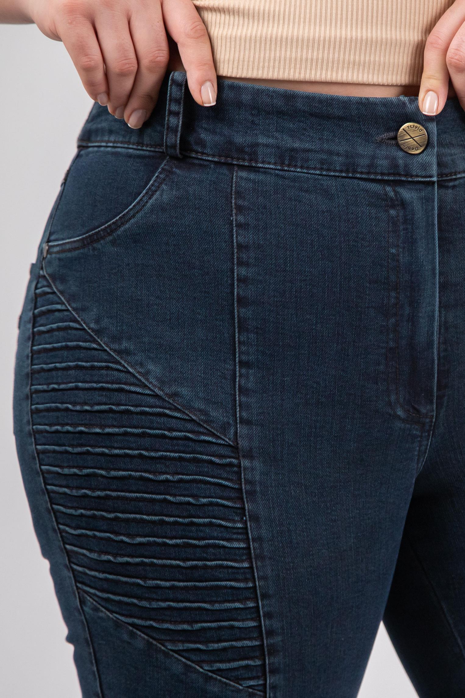 Büyük Beden 121059 Nervürlü Denim  Pantolon  Taba