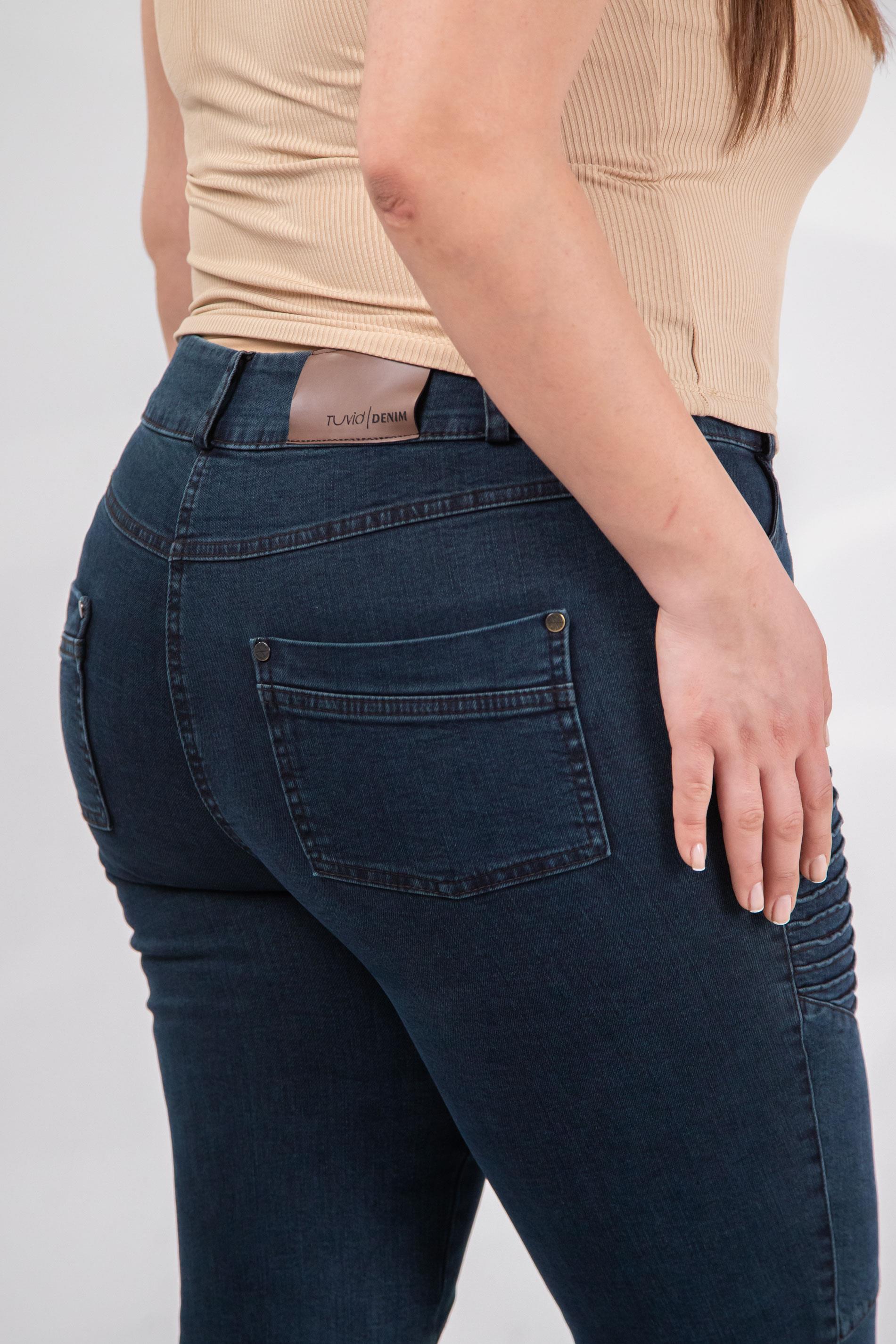 Büyük Beden 121059 Nervürlü Denim  Pantolon  Taba