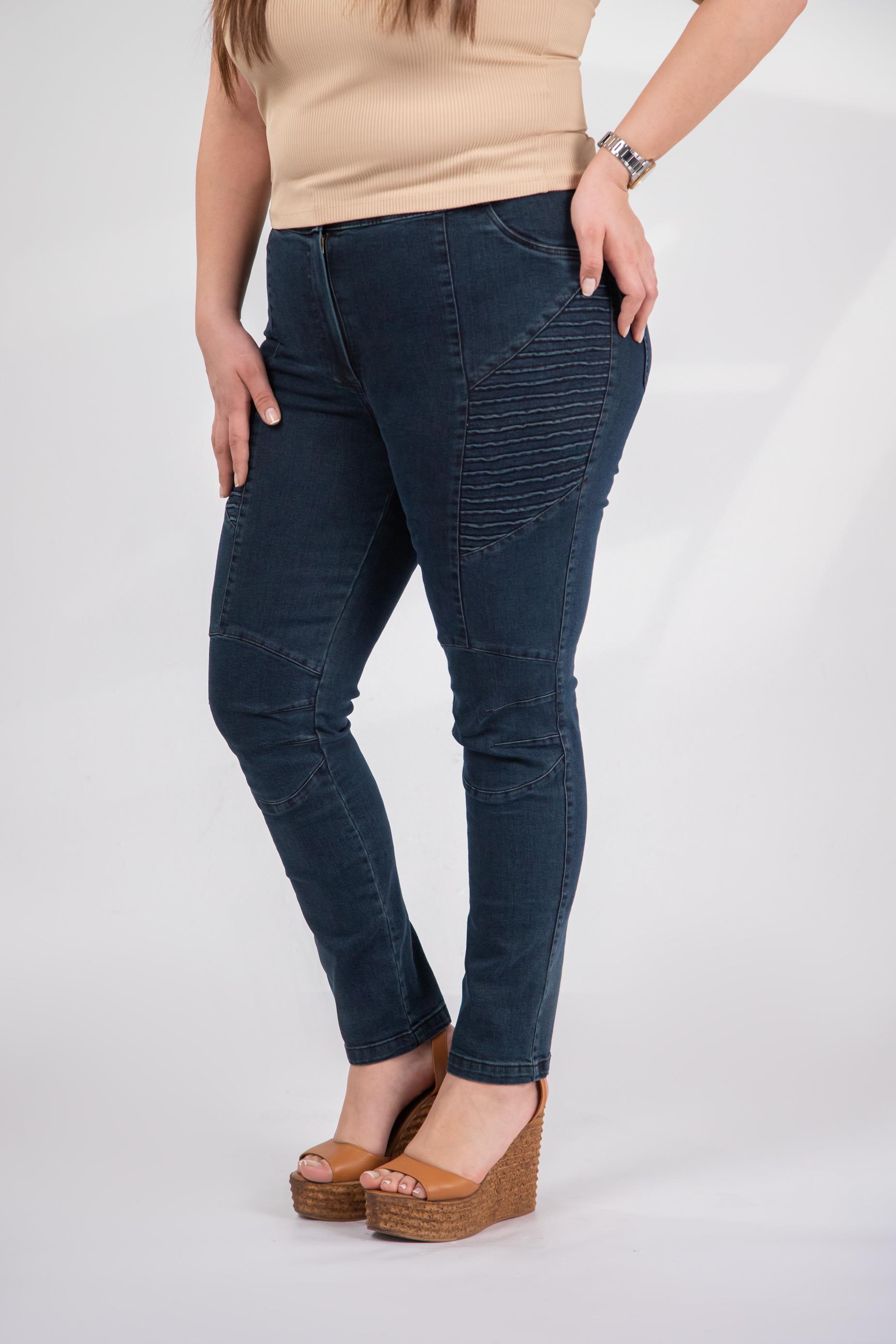 Büyük Beden 121059 Nervürlü Denim  Pantolon  Taba