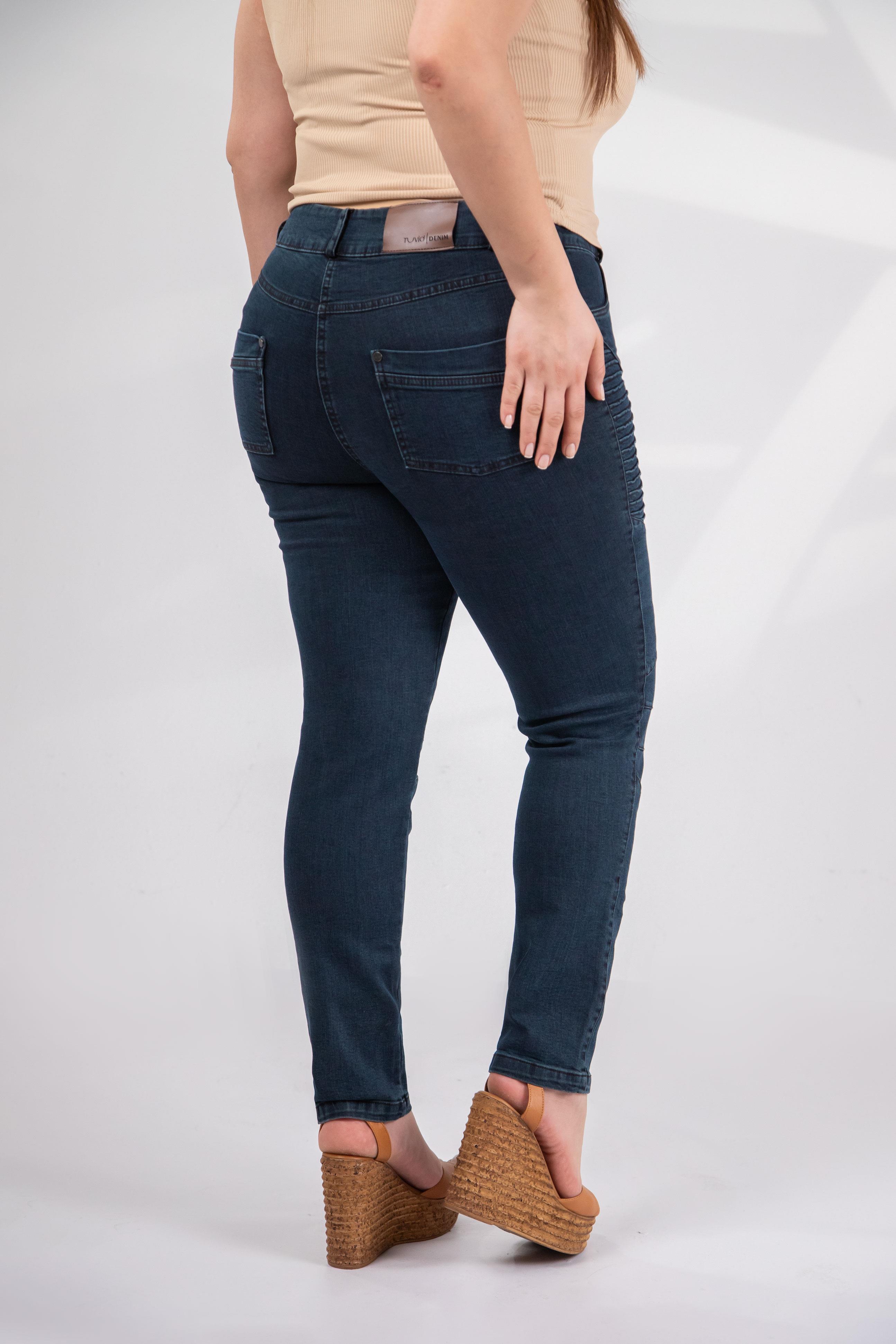 Büyük Beden 121059 Nervürlü Denim  Pantolon  Taba