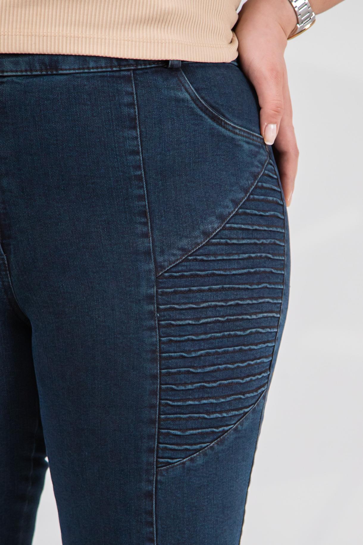 Büyük Beden 121059 Nervürlü Denim  Pantolon  Taba