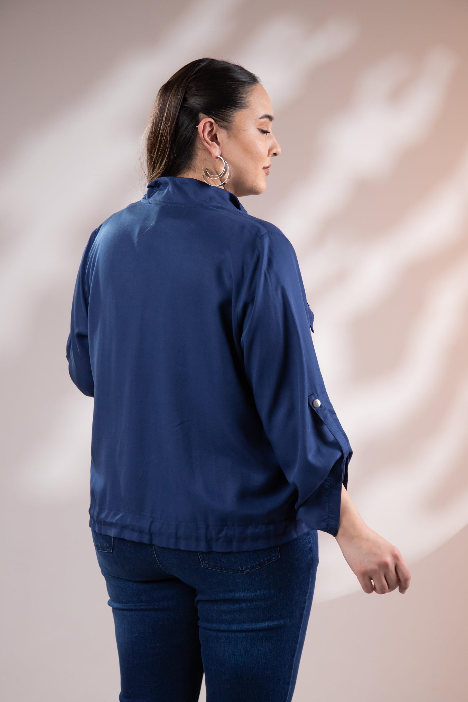 Büyük Beden 1211092 Cep Detaylı Ceket Lacivert