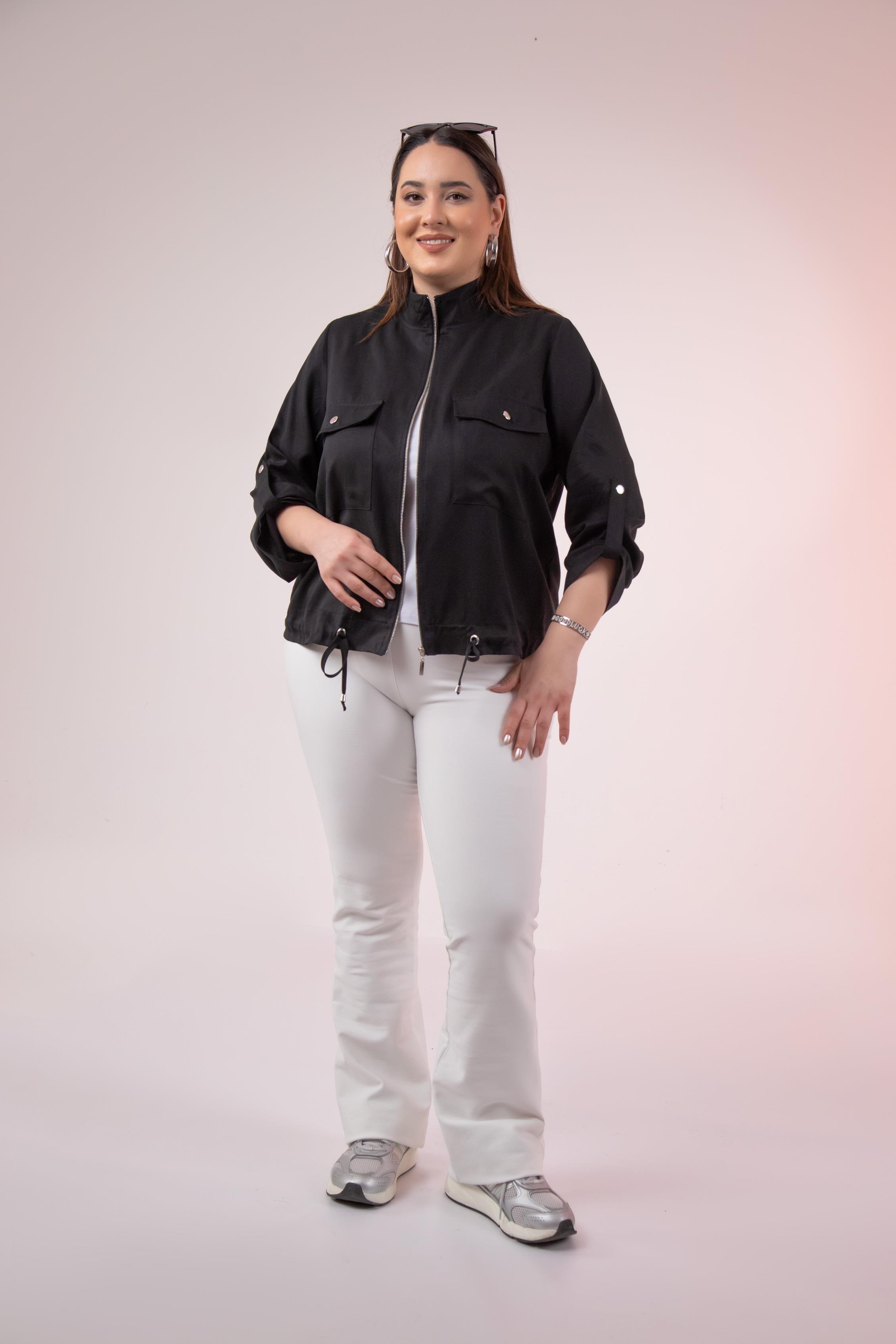 Büyük Beden 1211092 Cep Detaylı Ceket Siyah