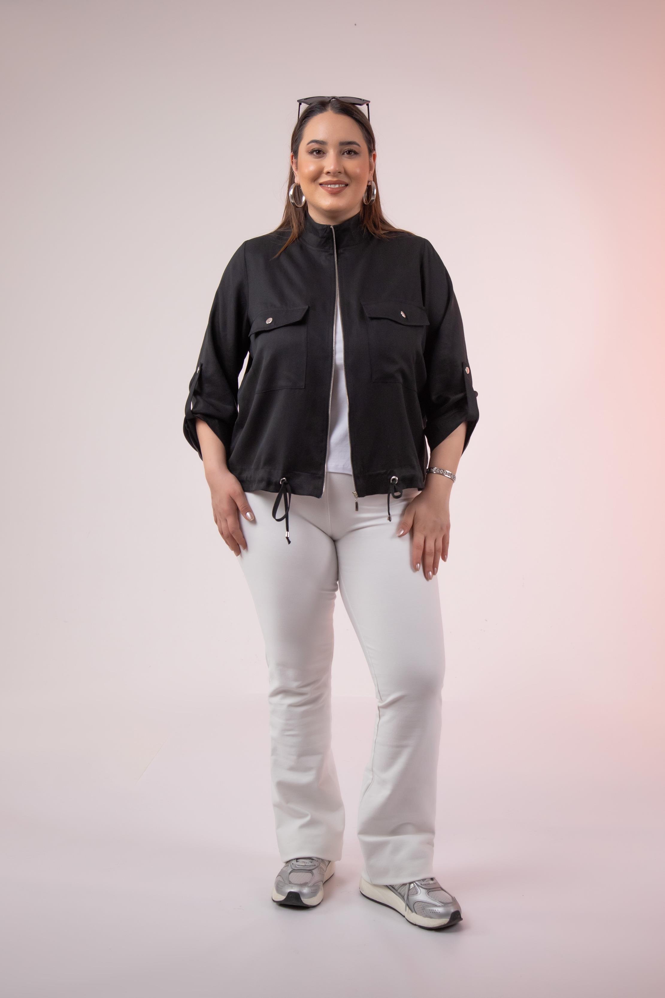 Büyük Beden 1211092 Cep Detaylı Ceket Siyah