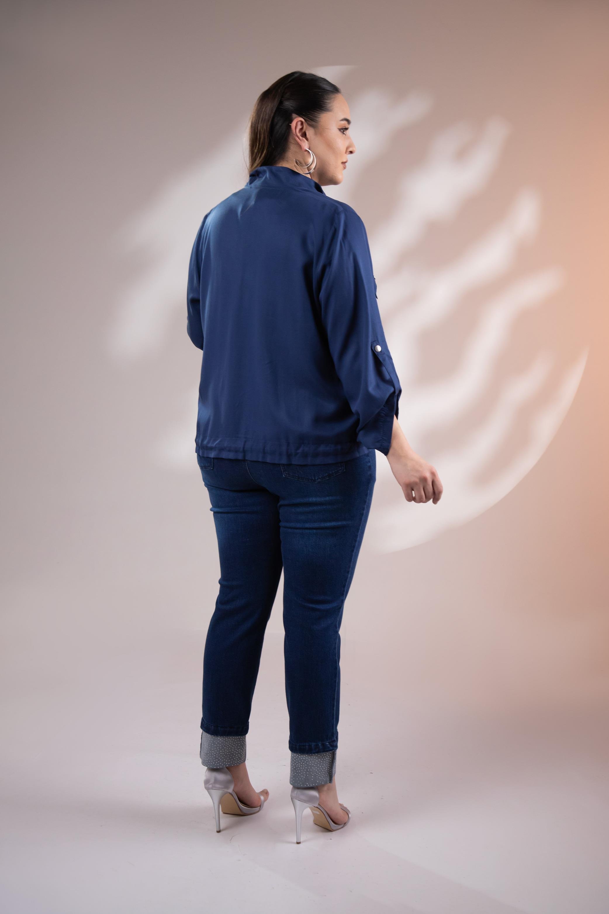 Büyük Beden 1211092 Cep Detaylı Ceket Lacivert