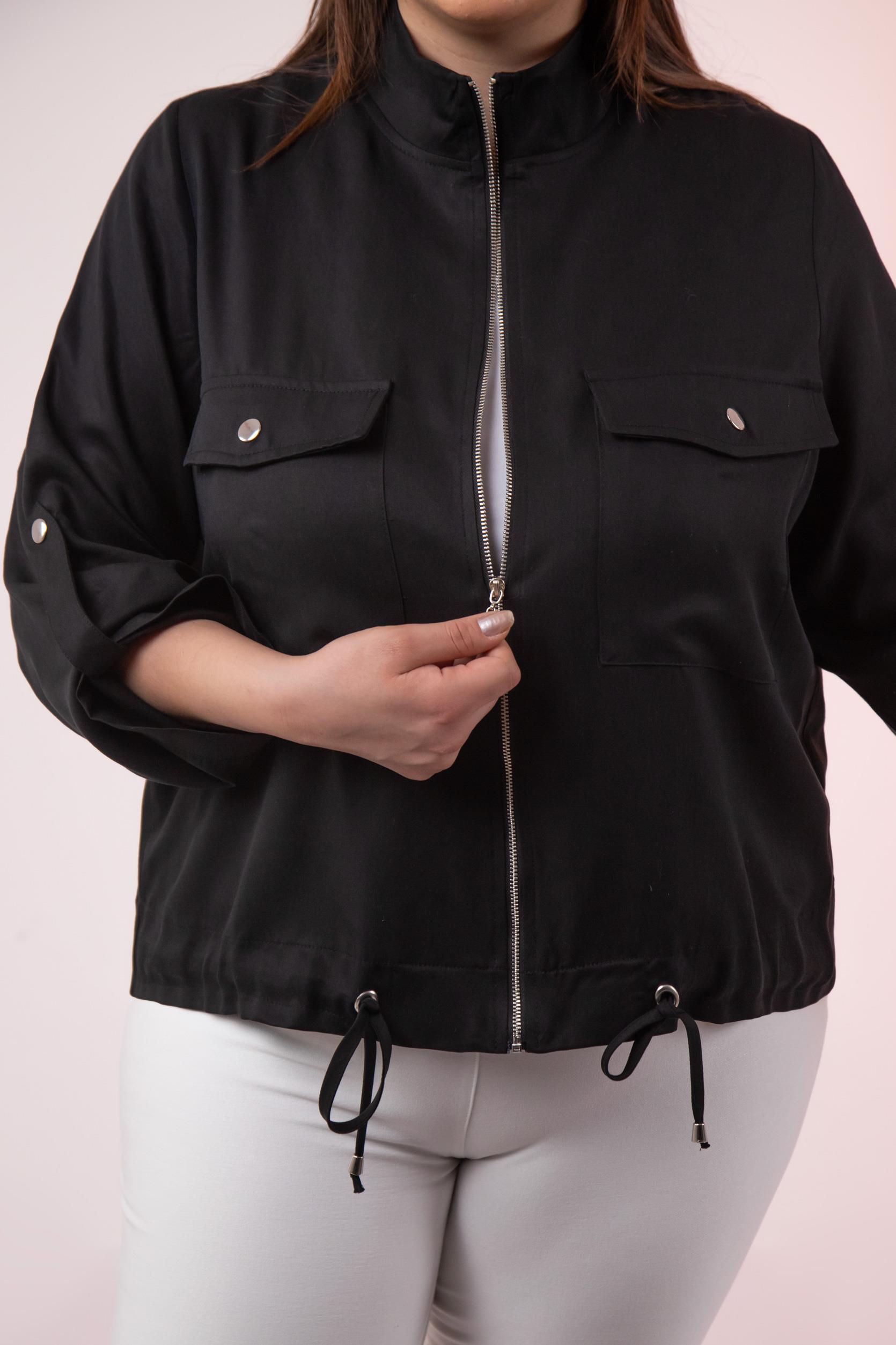 Büyük Beden 1211092 Cep Detaylı Ceket Siyah