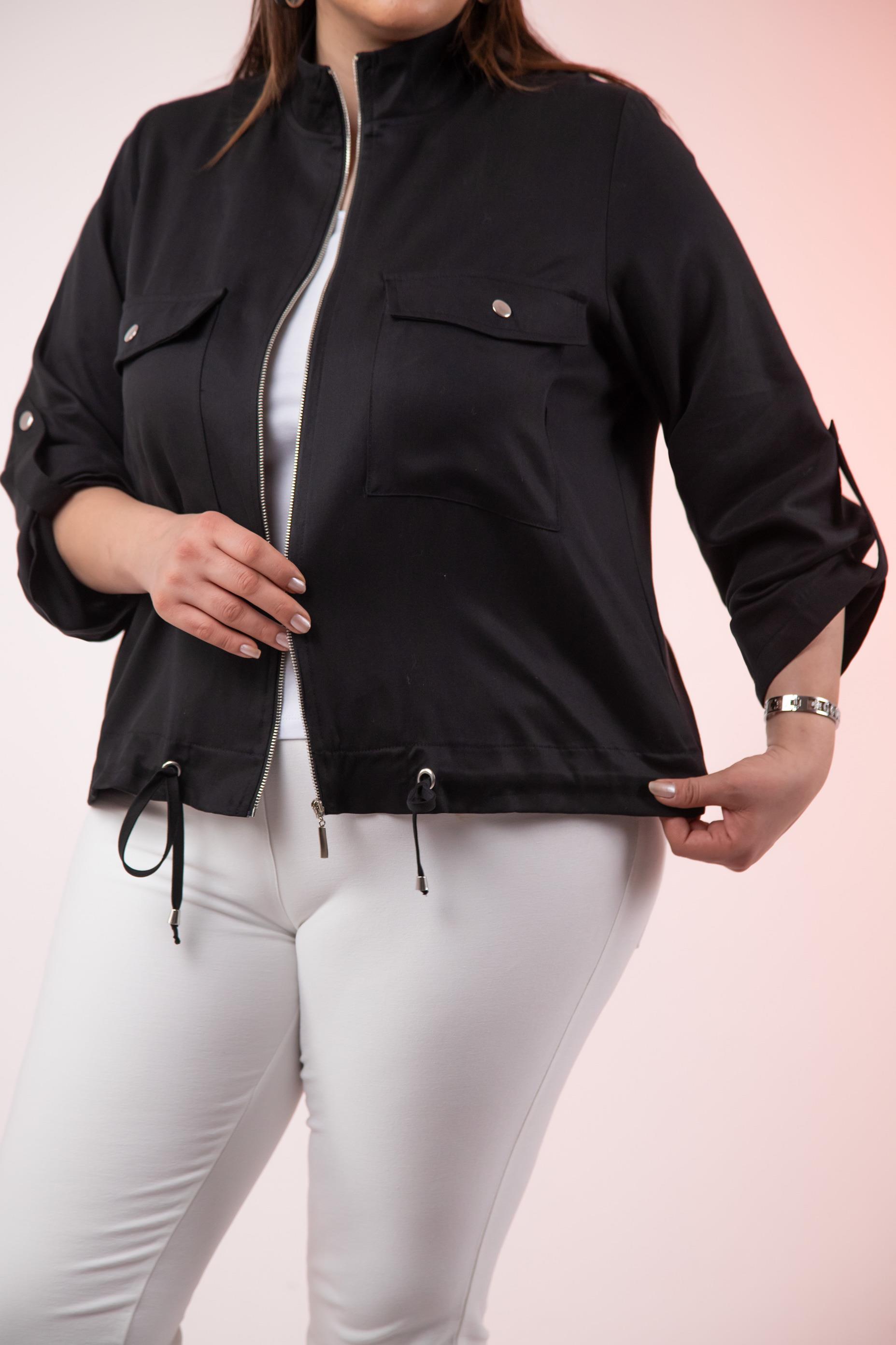 Büyük Beden 1211092 Cep Detaylı Ceket Siyah